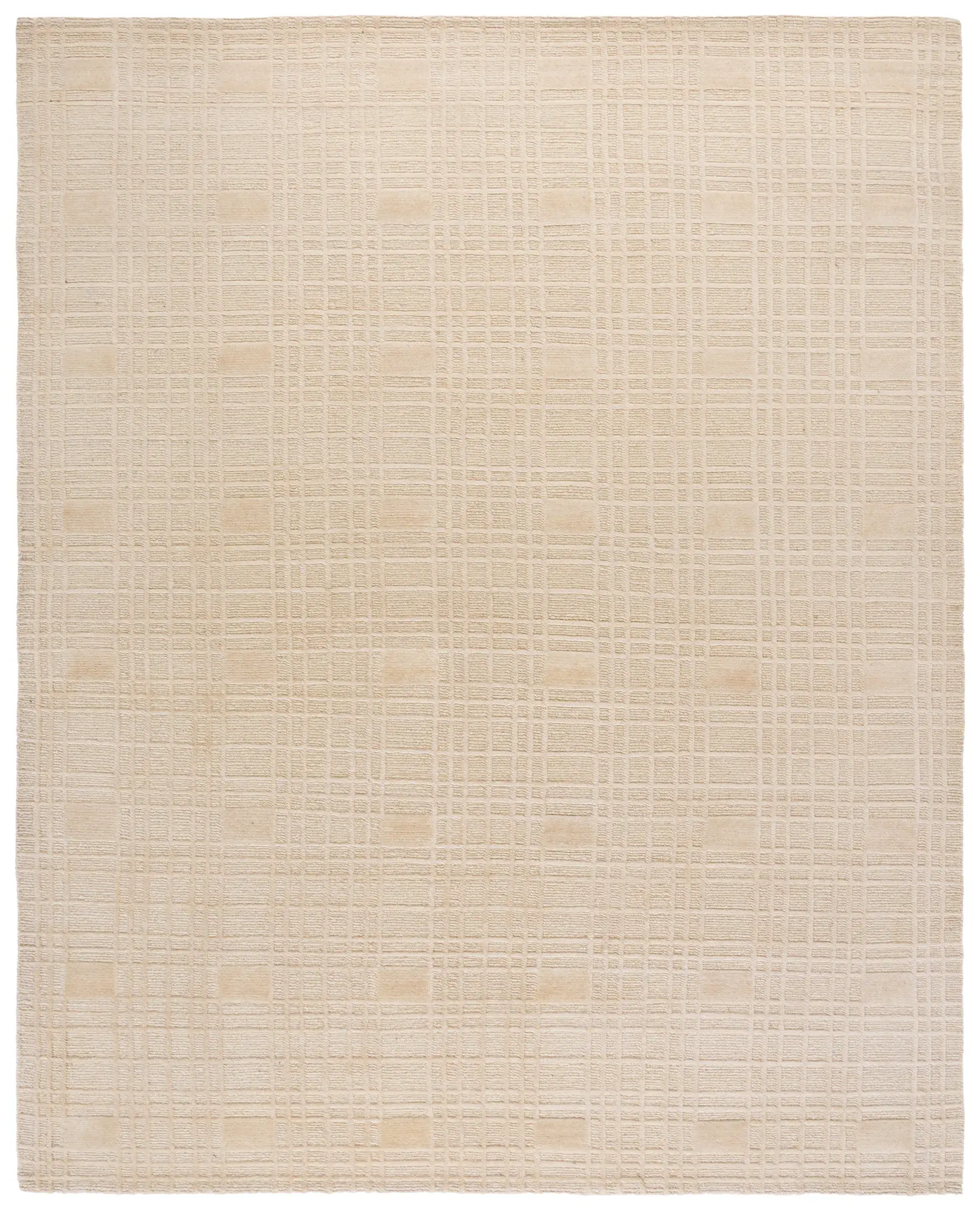 Tibetan Grid Hand-Knotted Wool Rug