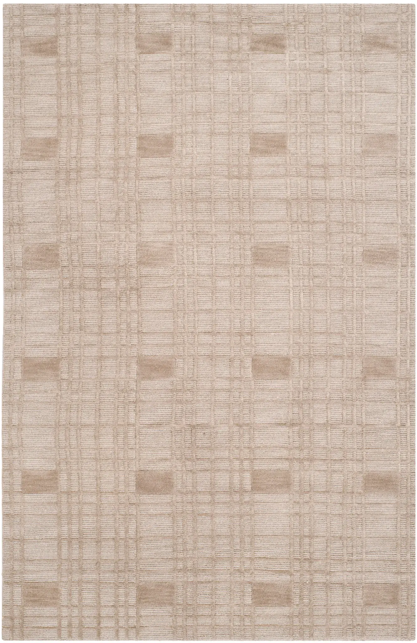 Tibetan Grid Hand-Knotted Wool Rug