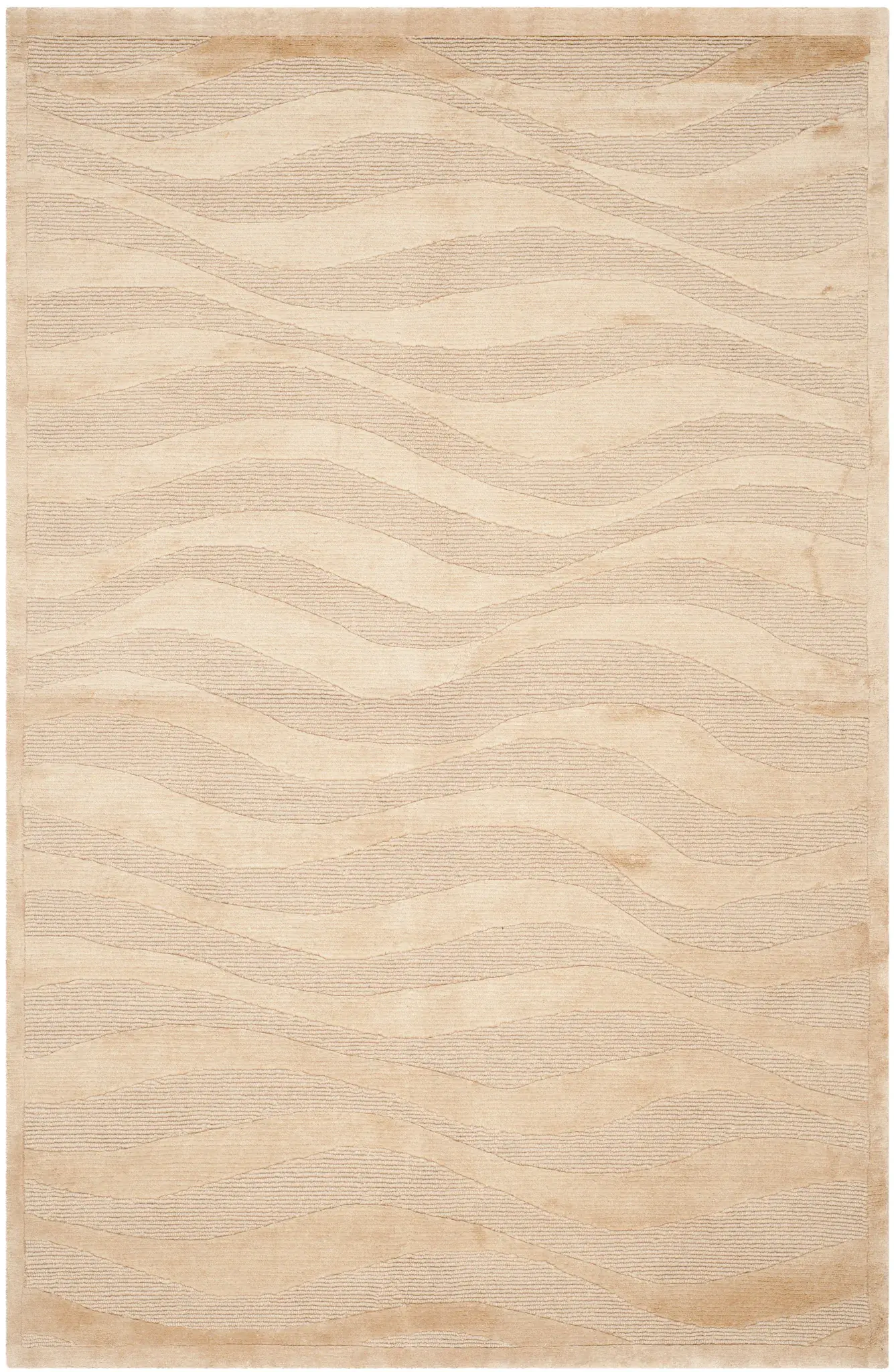 Tibetan Wave Textured Hand-Knotted Wool Rug