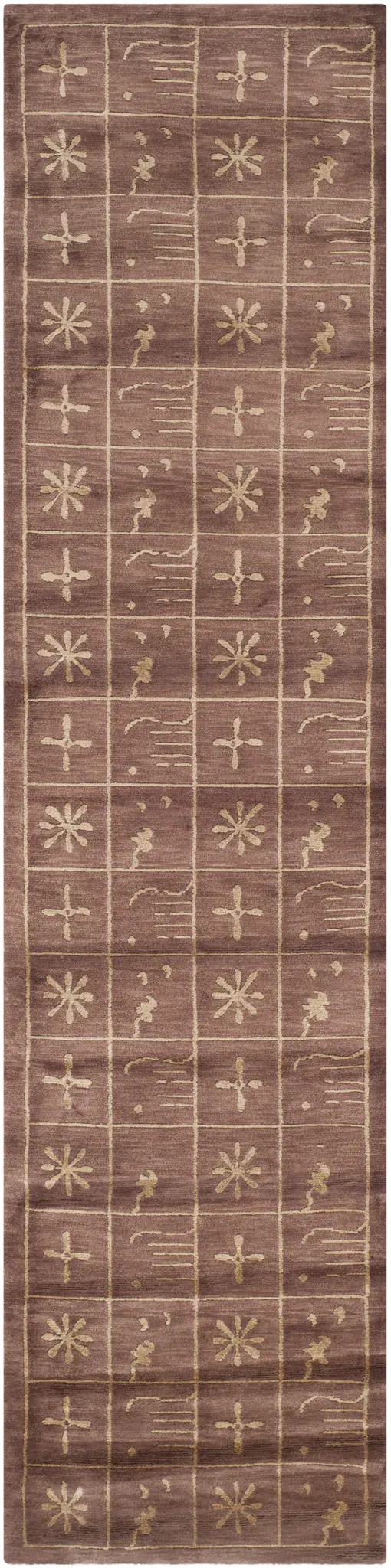 Tibetan Bohemian Grid Hand-Knotted Rug