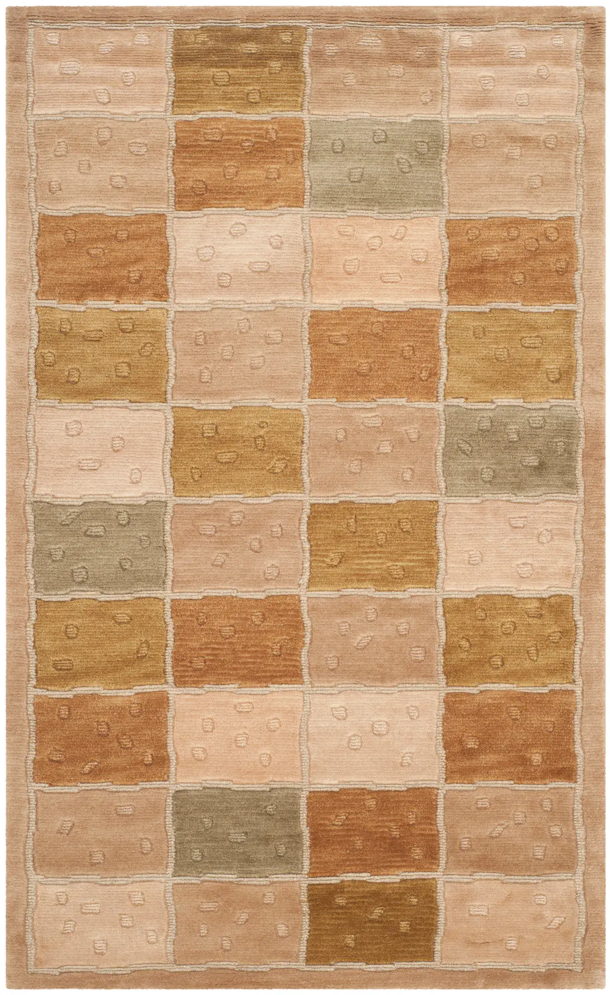 Tibetan Verona Grid Hand-Knotted Wool Rug