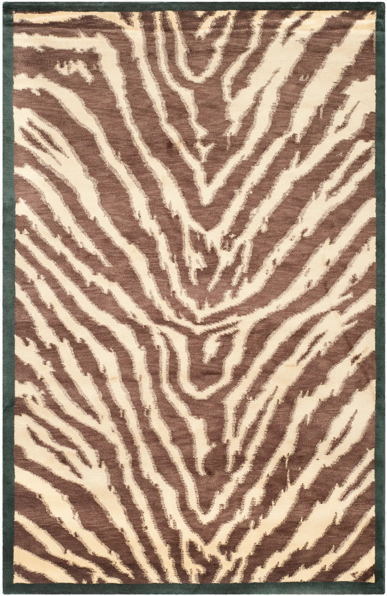 Tibetan Contemporary Zebra Stripe Hand-Knotted Wool Rug