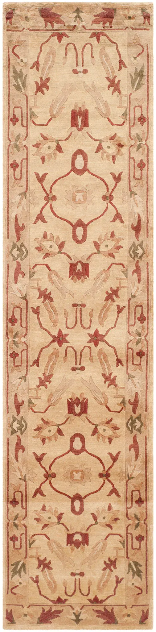 Tibetan Symmetrical Floral Hand-Knotted Wool Rug