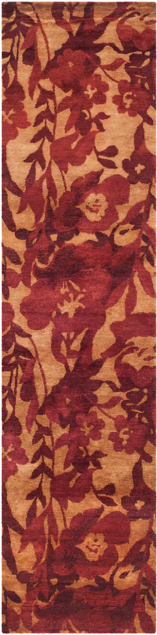 Tibetan Large-Scale Floral Hand-Knotted Wool Rug