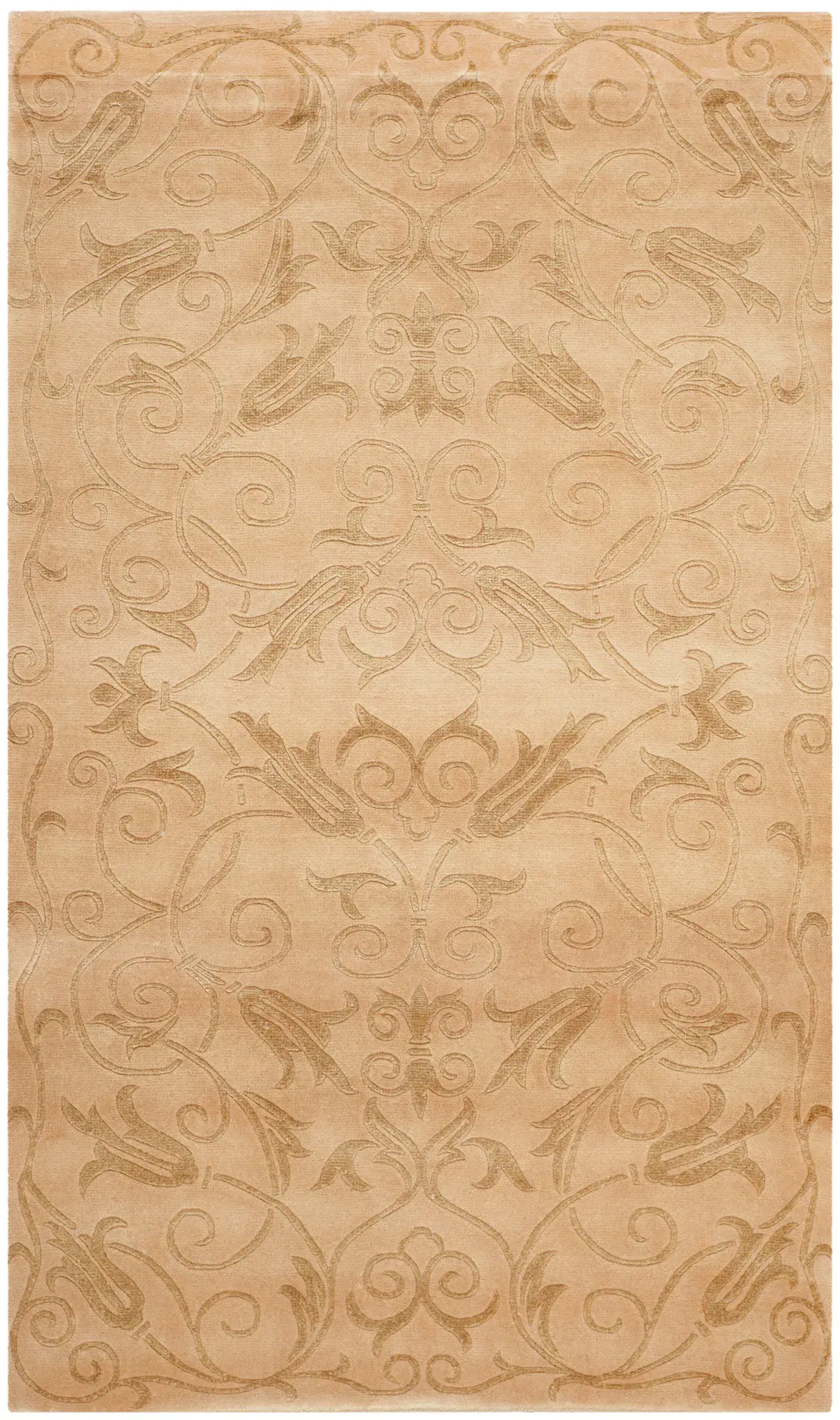 Tibetan Scrolling Botanical Hand-Knotted Rug
