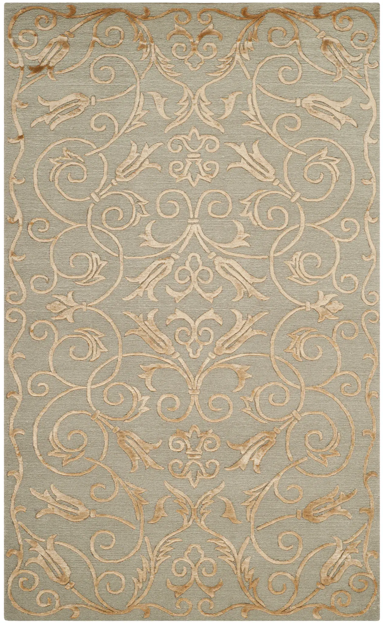 Tibetan Scrolling Vine Hand-Knotted Rug