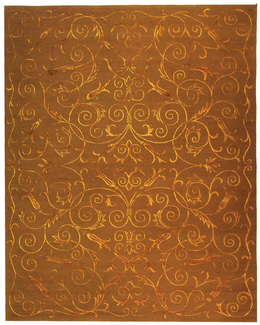 Tibetan Scrolling Vine Hand-Knotted Rug