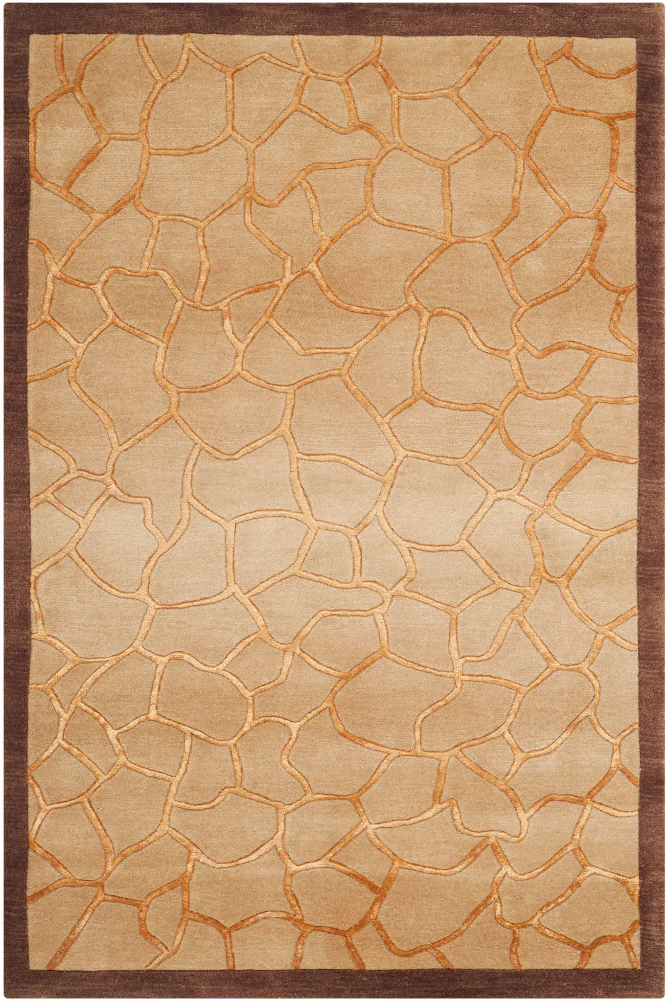 Tibetan Cracked Earth Hand-Knotted Rug
