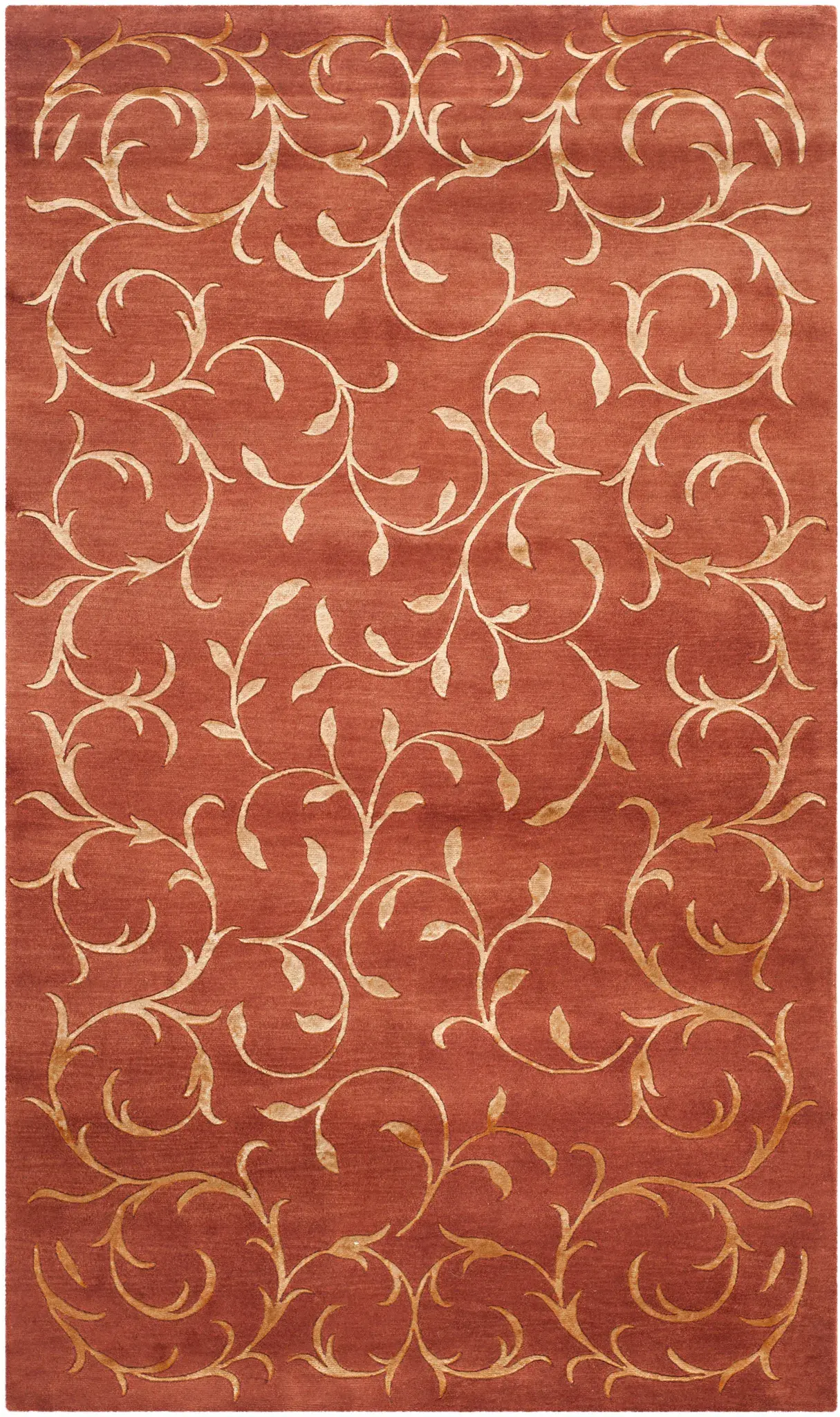 Tibetan Vine Scroll Hand-Knotted Rug