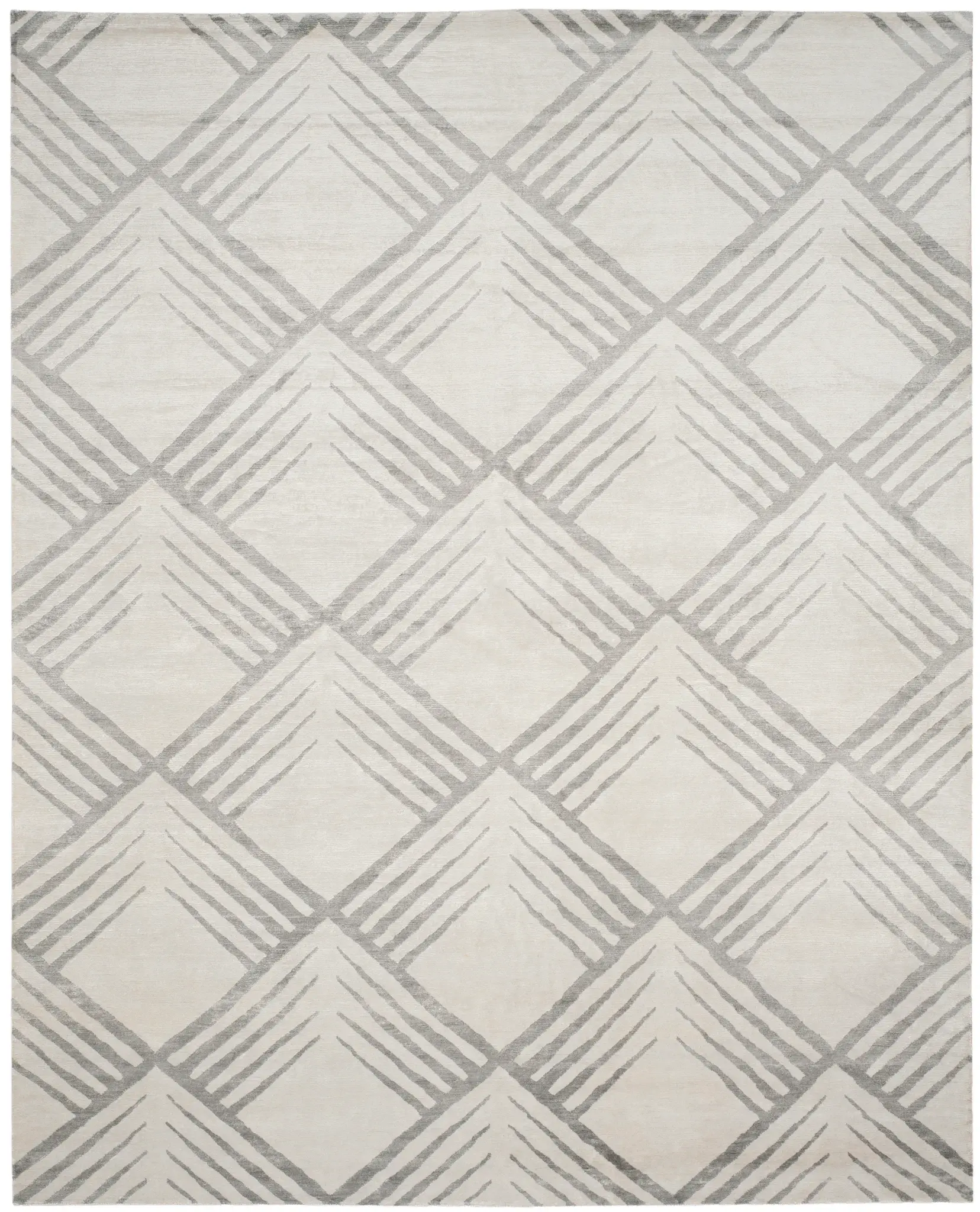 Tibetan Chevron Diamond Hand-Knotted Viscose Rug