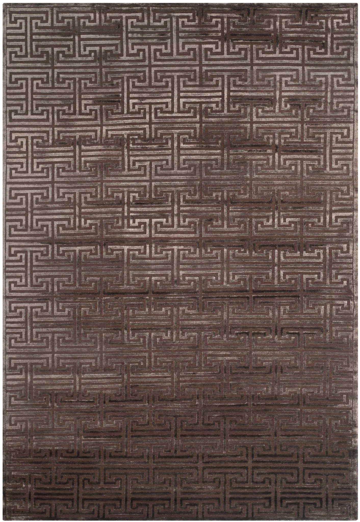 Tibetan Greek Key Hand-Knotted Rug