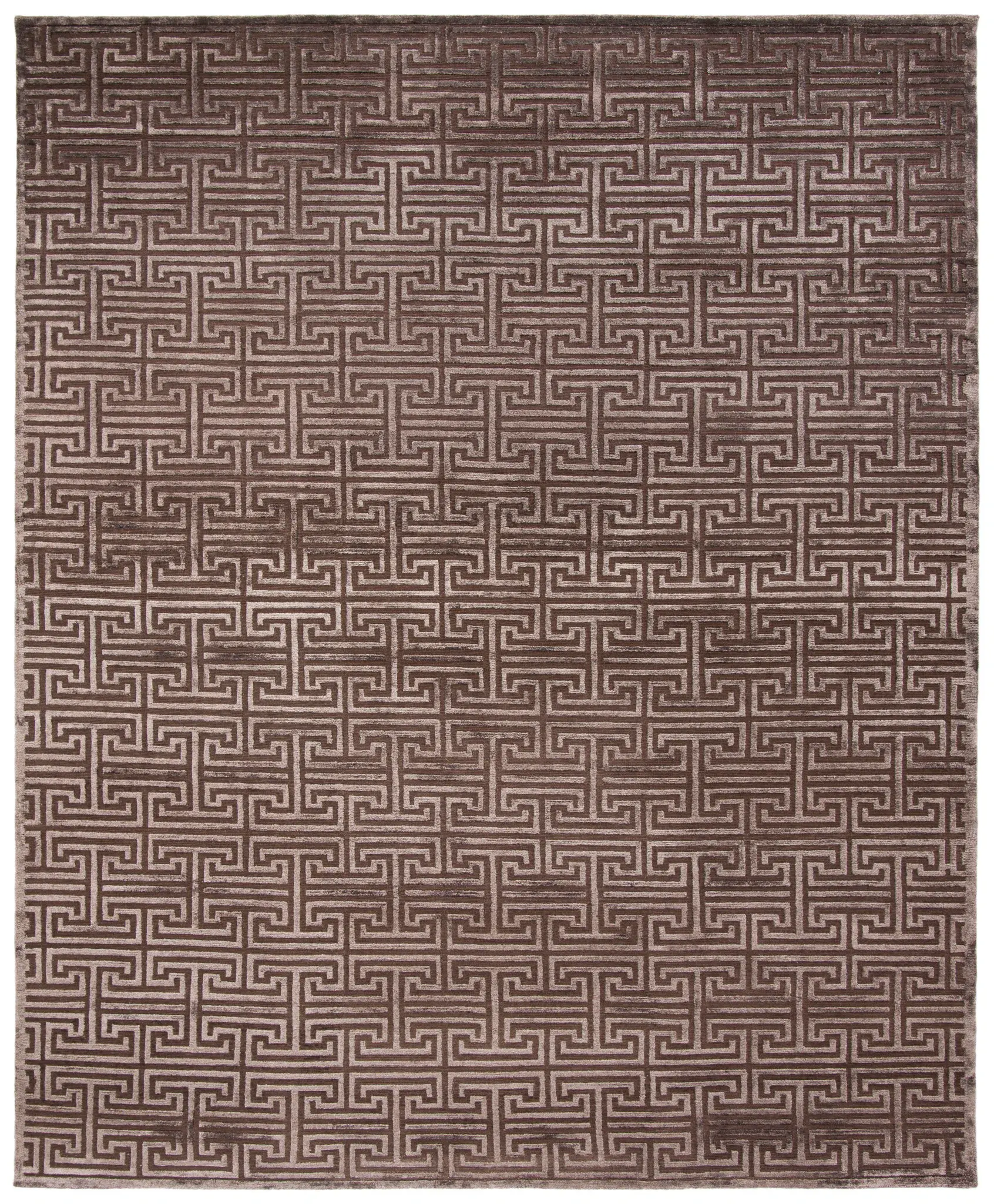 Tibetan Greek Key Hand-Knotted Rug