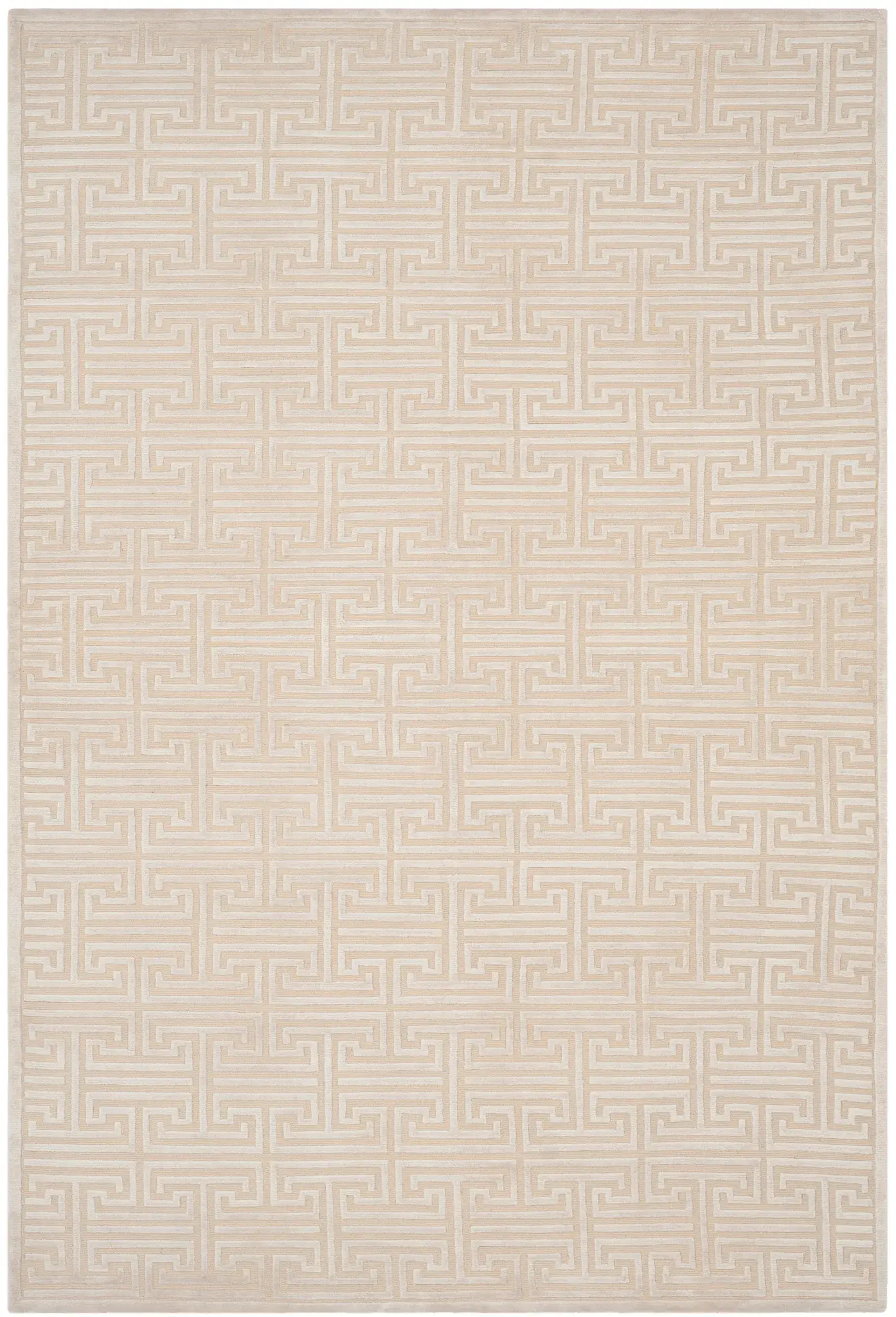 Tibetan Greek Key Hand-Knotted Rug