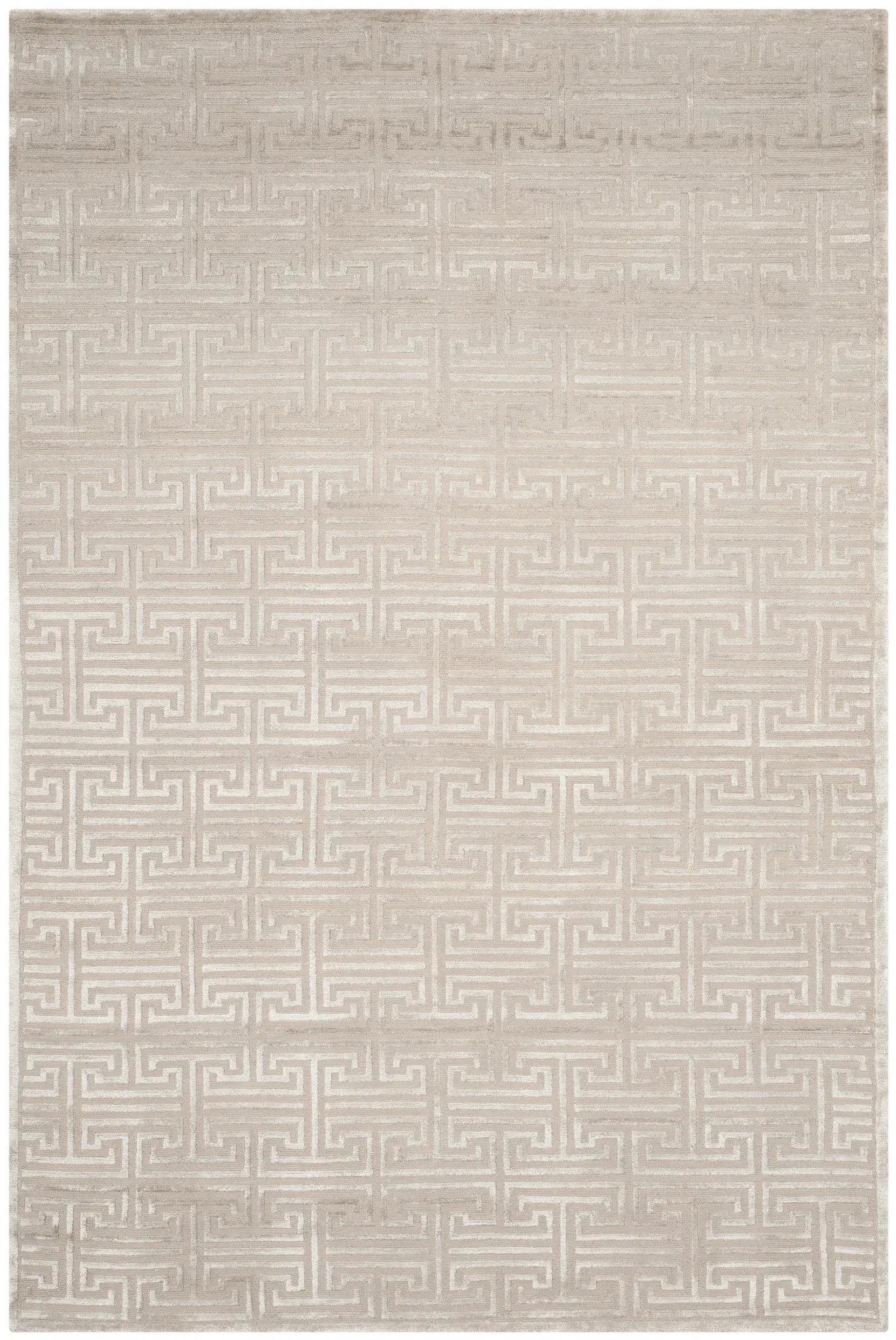 Tibetan Greek Key Hand-Knotted Rug