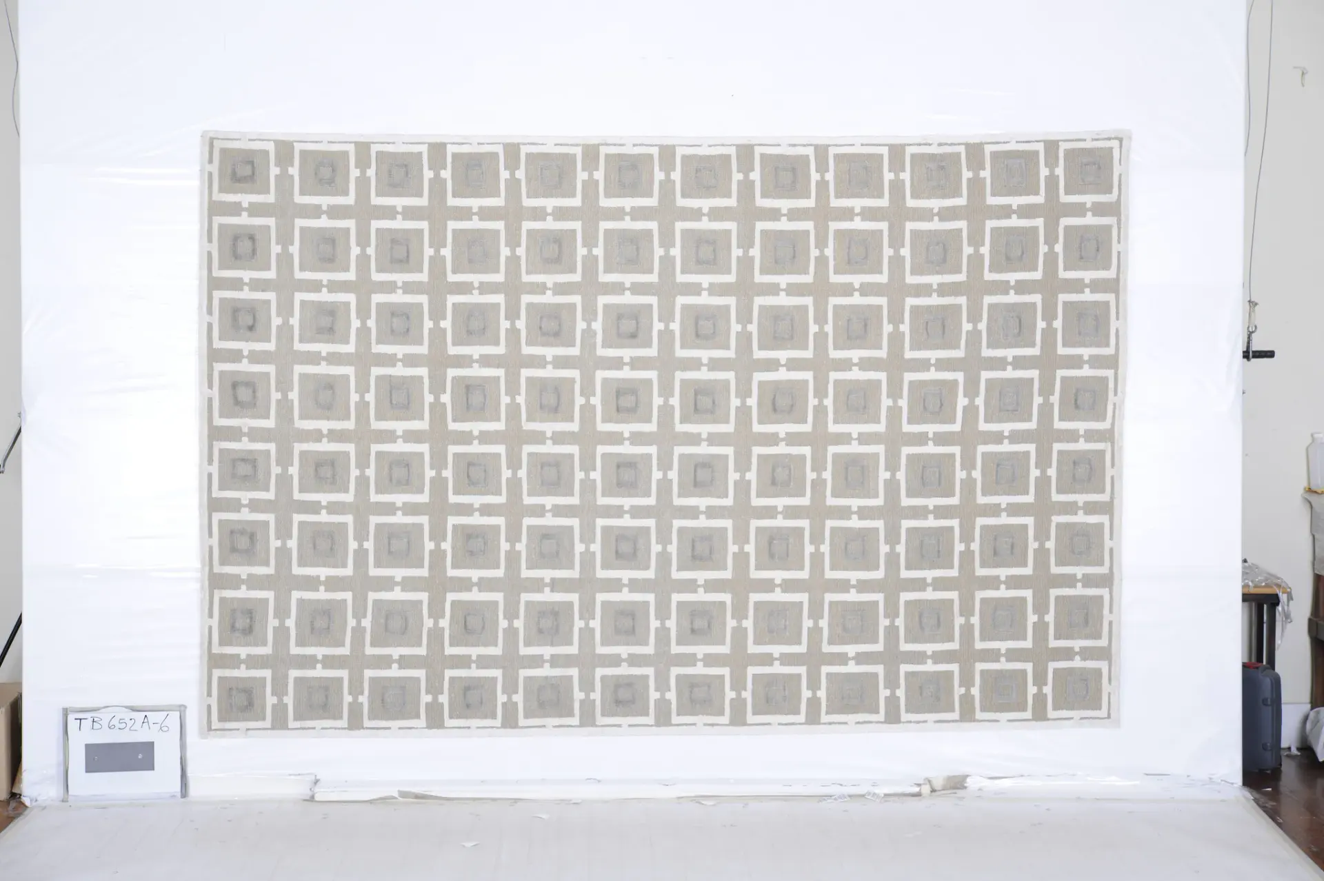 Tibetan Nested Square Hand-Knotted Rug