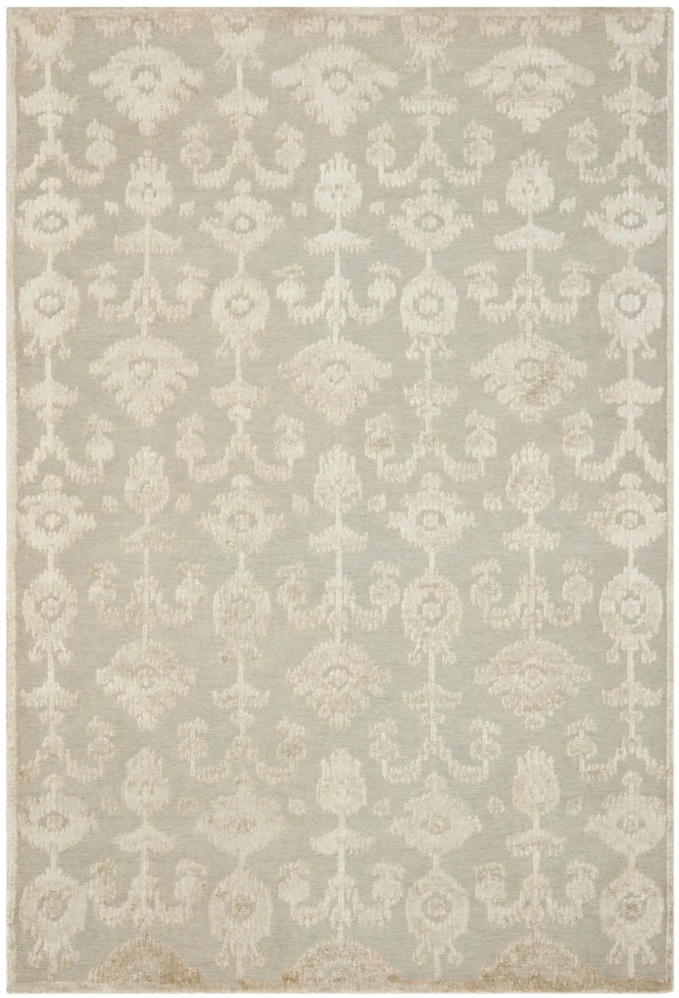 Tibetan Ikat Column Hand-Knotted Rug