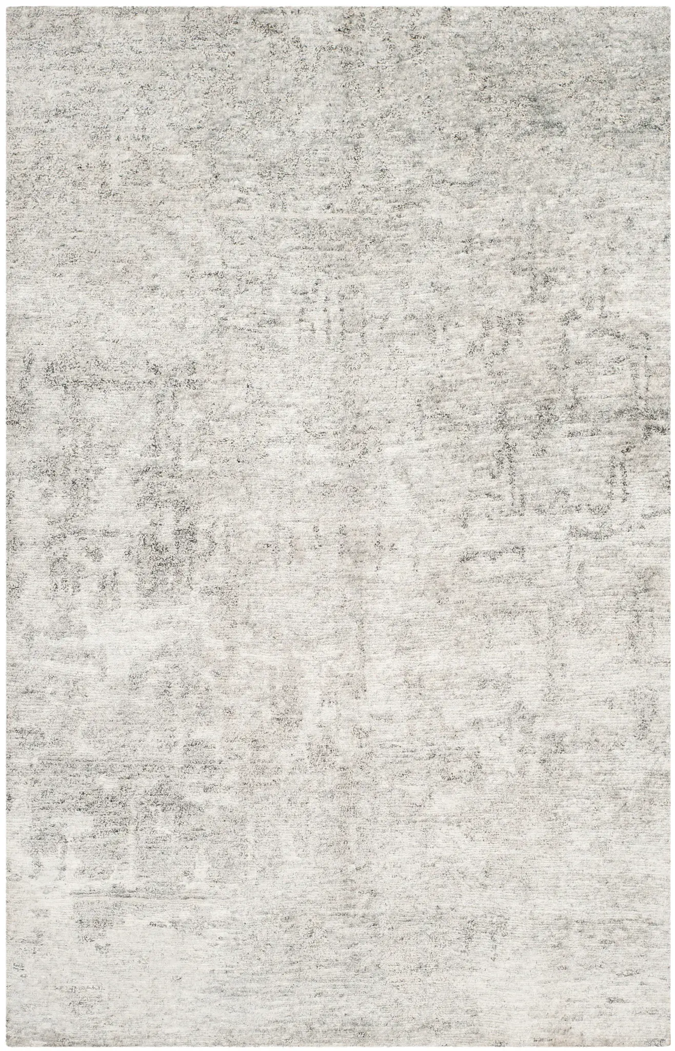 Tibetan Distressed Abstract Hand-Knotted Rug