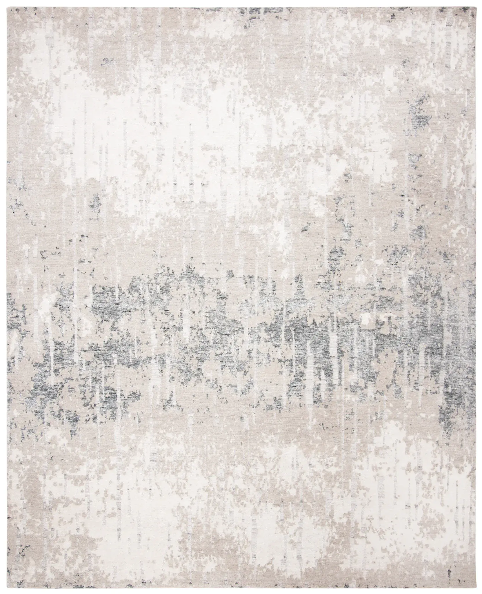 Tibetan Striated Abstract Hand-Woven Rug