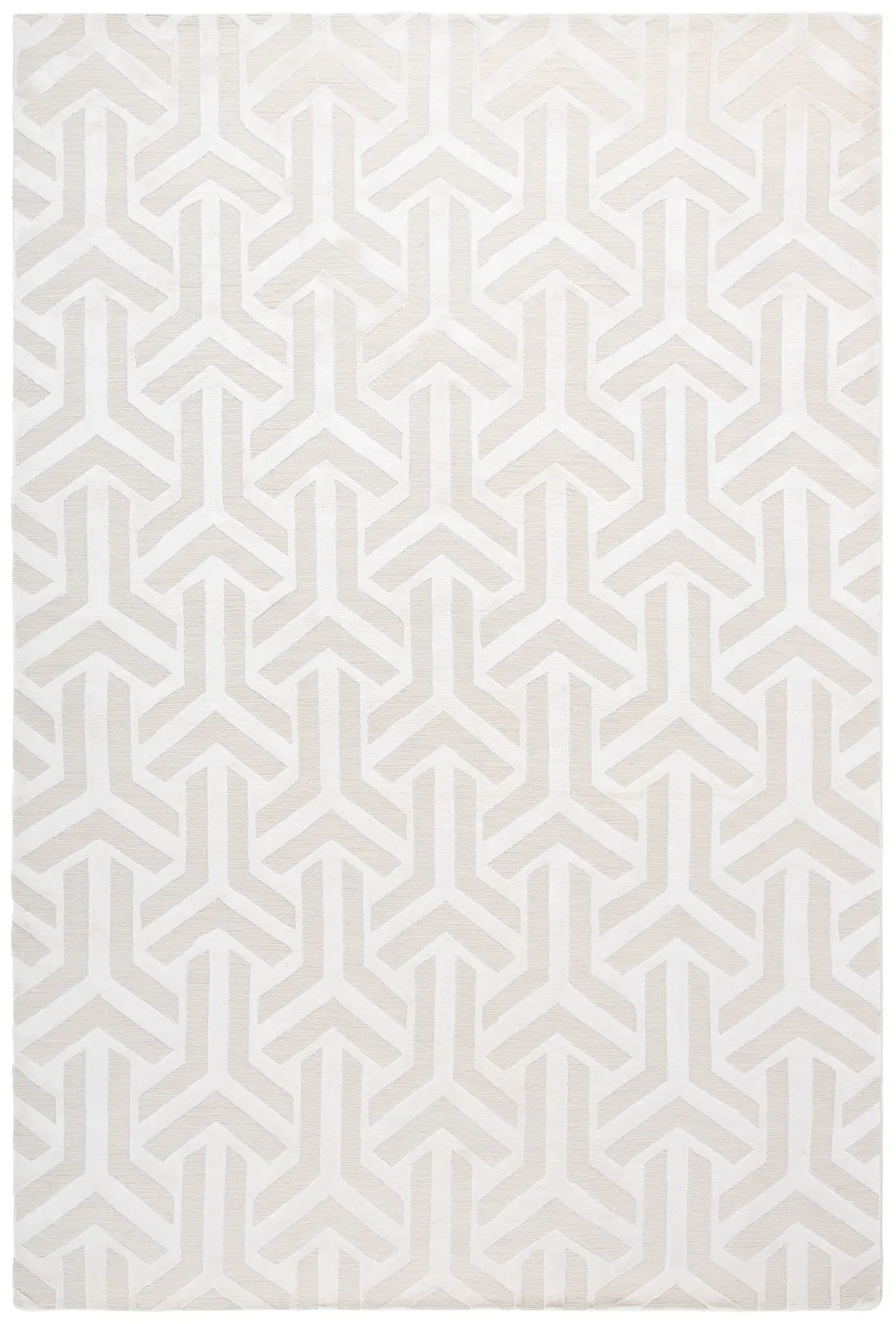 Tibetan Interlocking Geometric Hand-Knotted Rug
