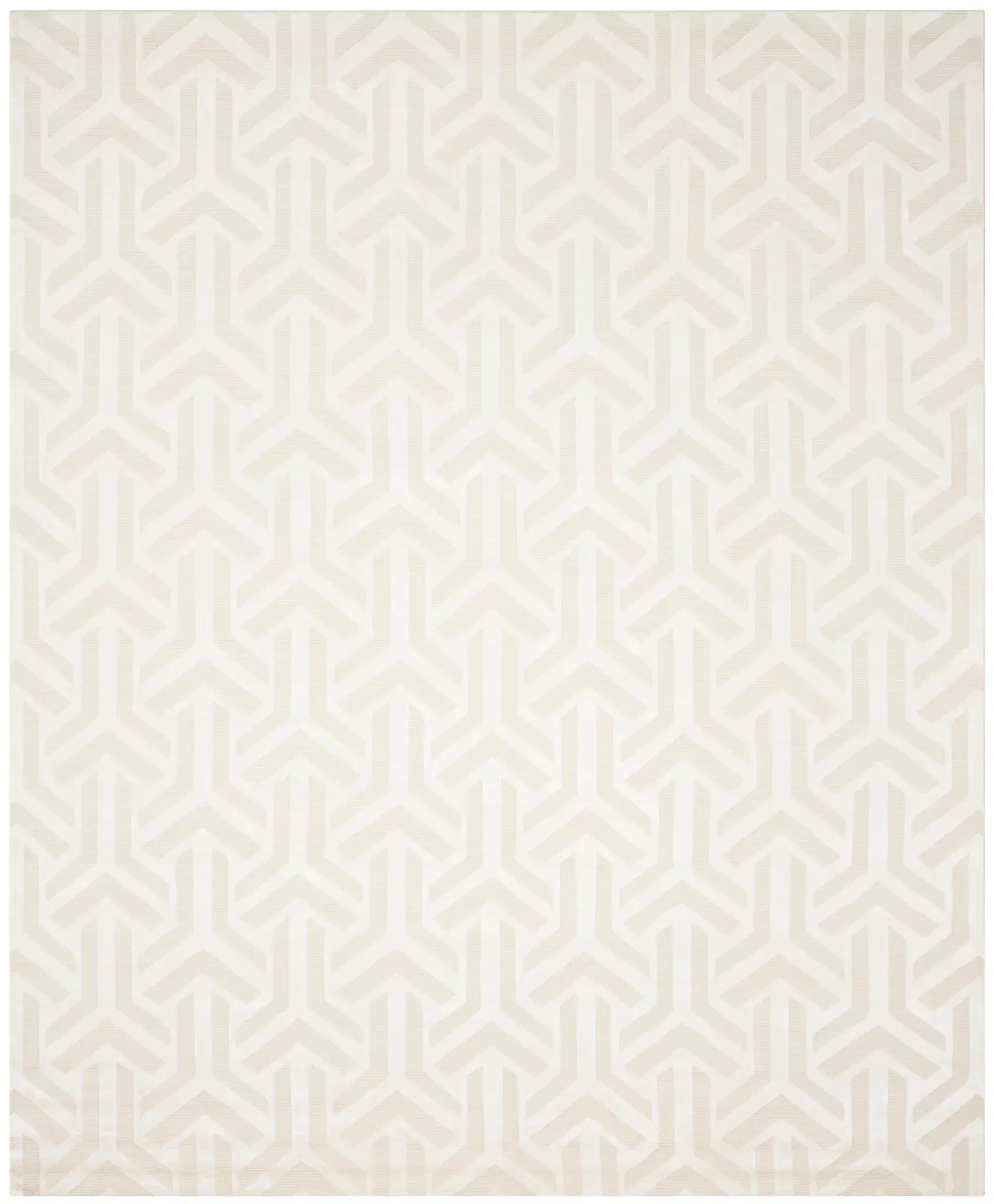 Tibetan Interlocking Geometric Hand-Knotted Rug