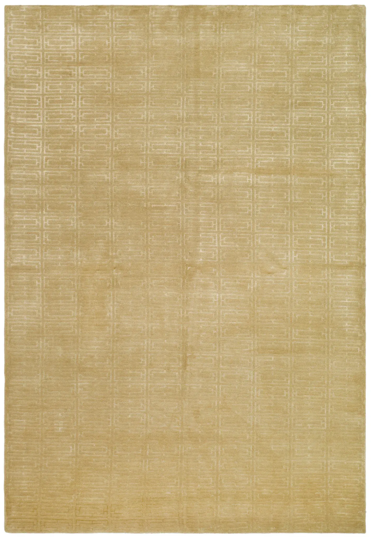 Tibetan Linear Grid Hand-Knotted Rug