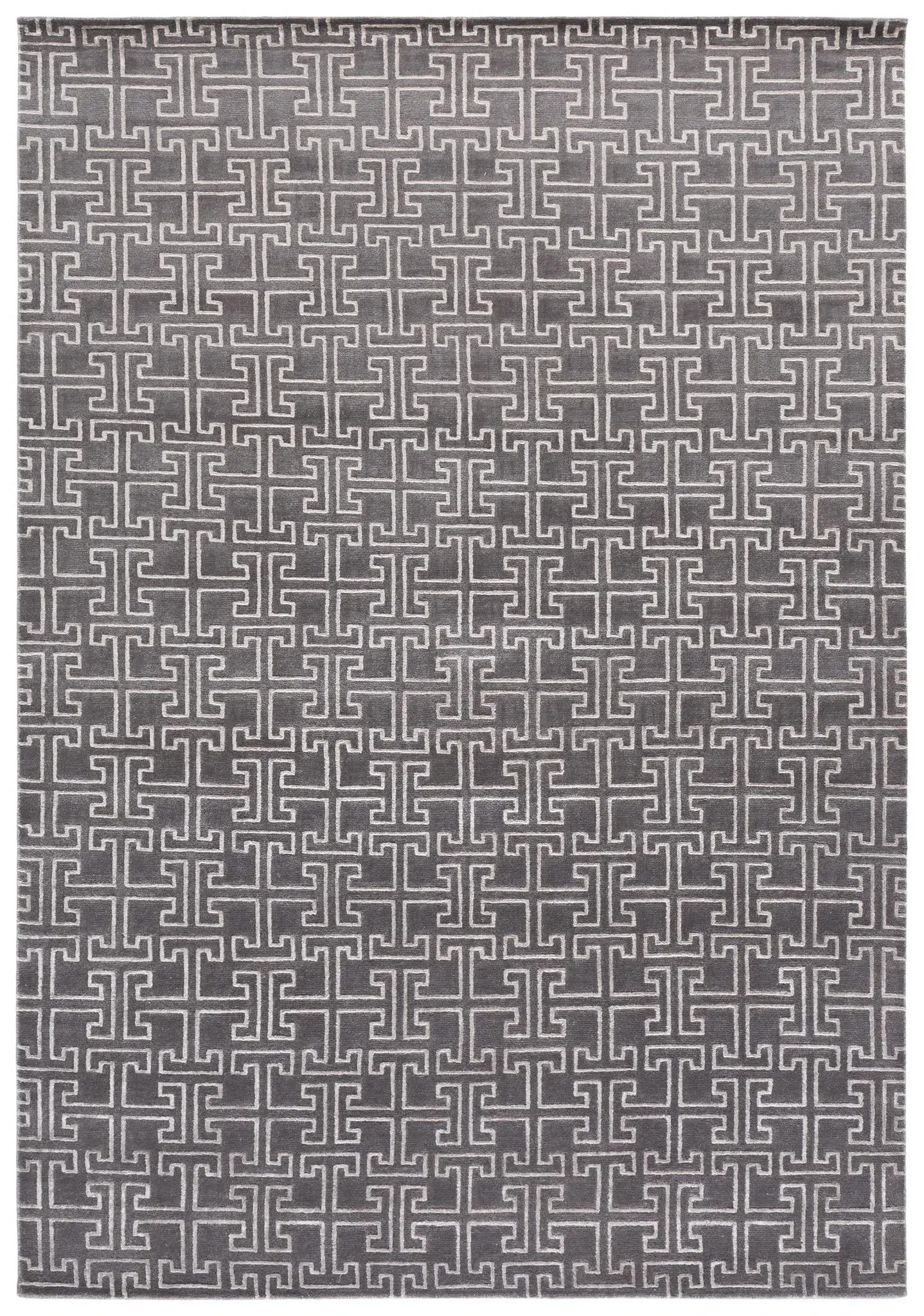 Tibetan Interlocking Key Hand-Knotted Rug