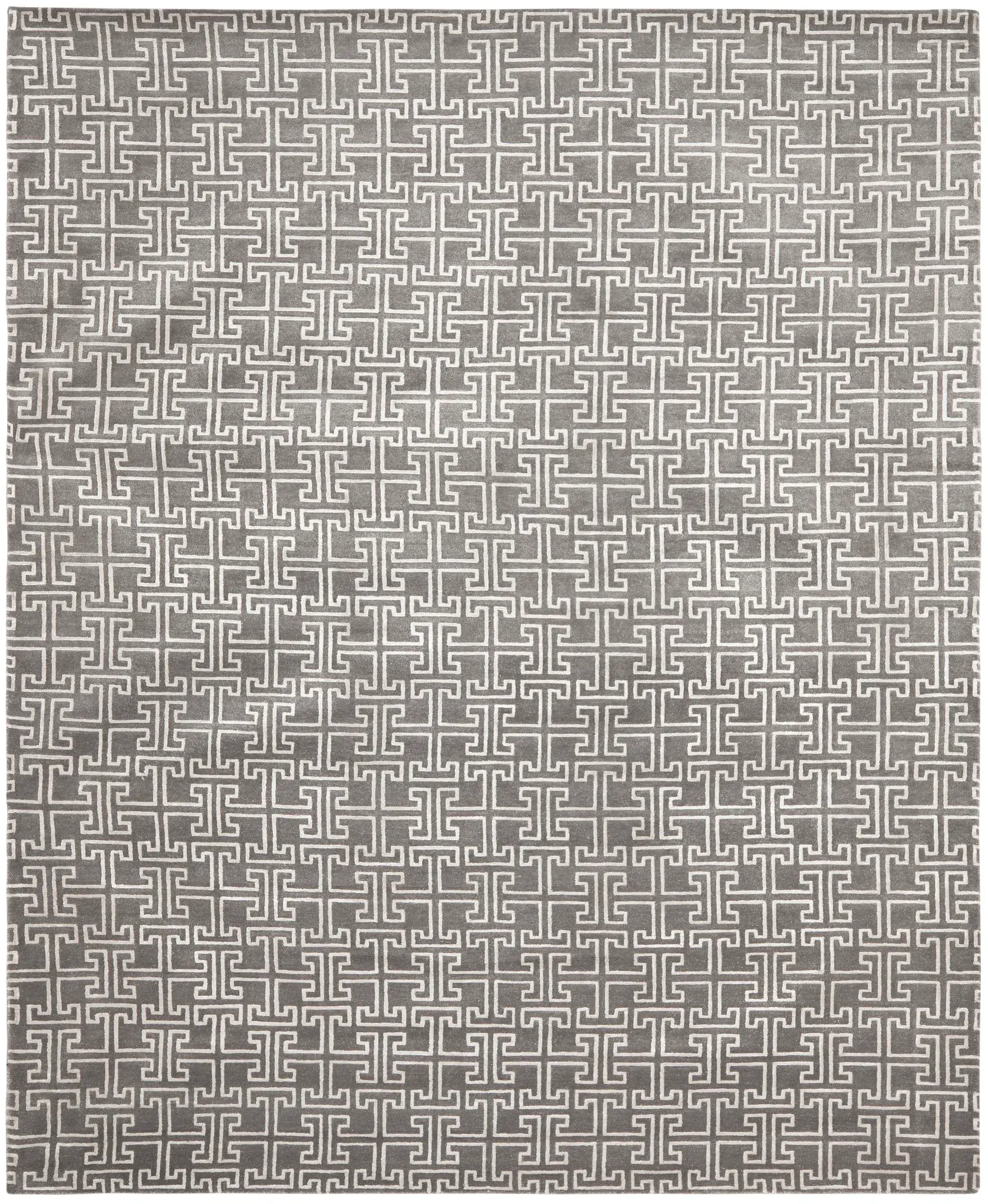 Tibetan Interlocking Key Hand-Knotted Rug