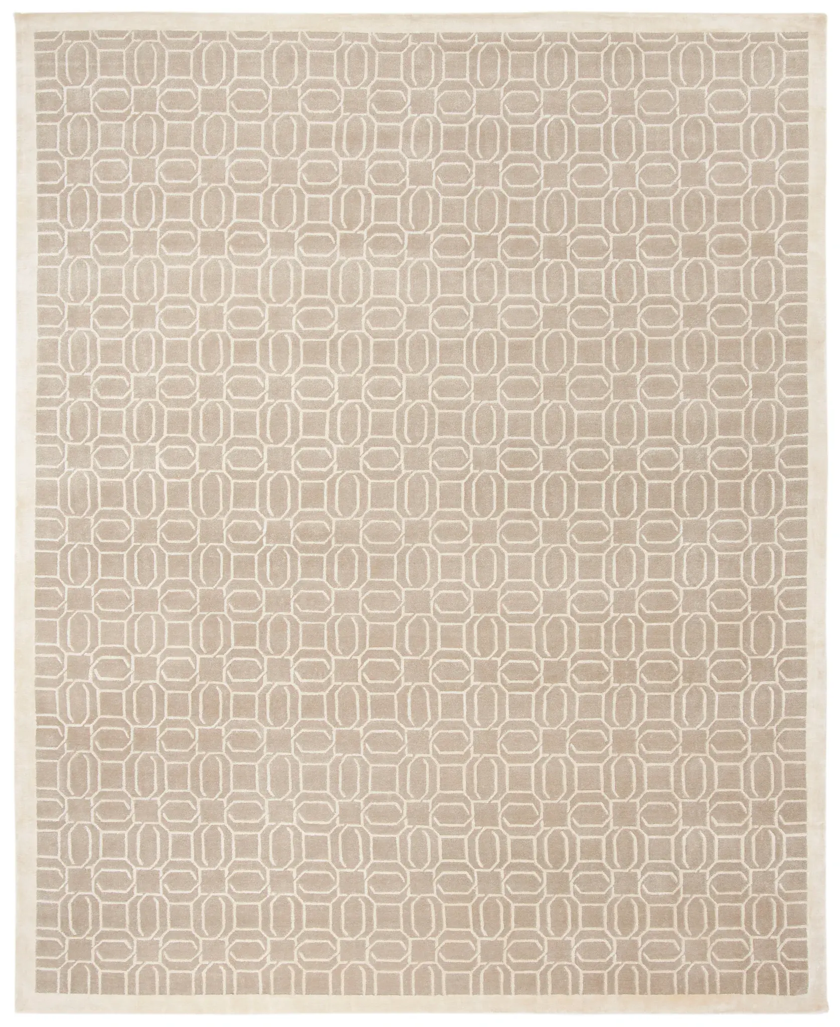 Tibetan Glam Interlocking Lattice Hand-Knotted Rug