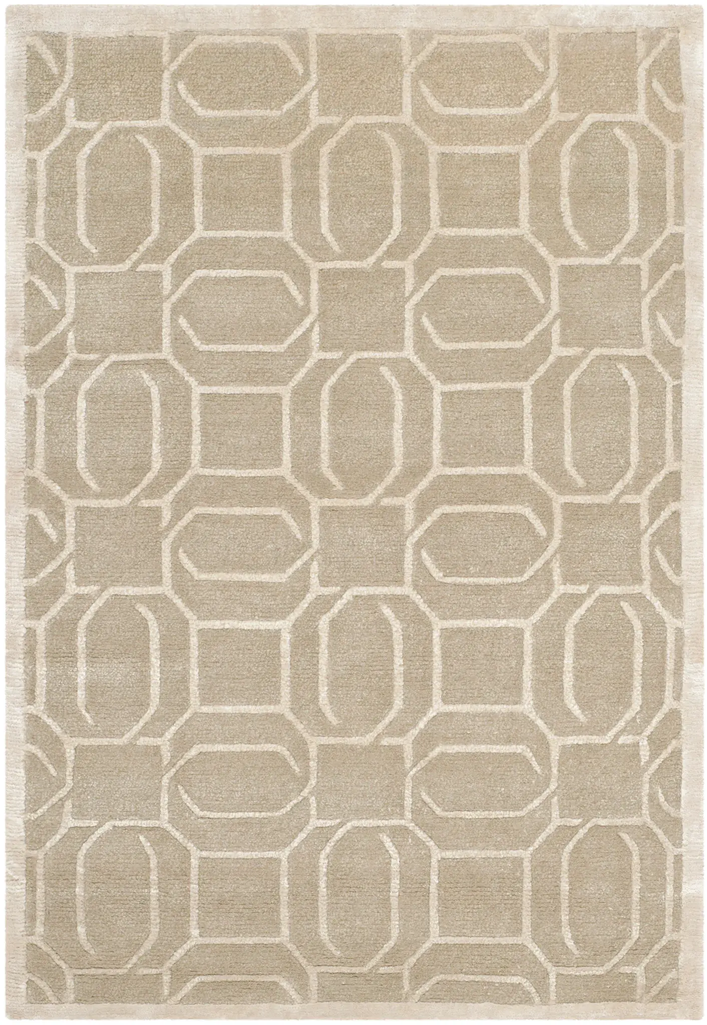 Tibetan Glam Interlocking Lattice Hand-Knotted Rug