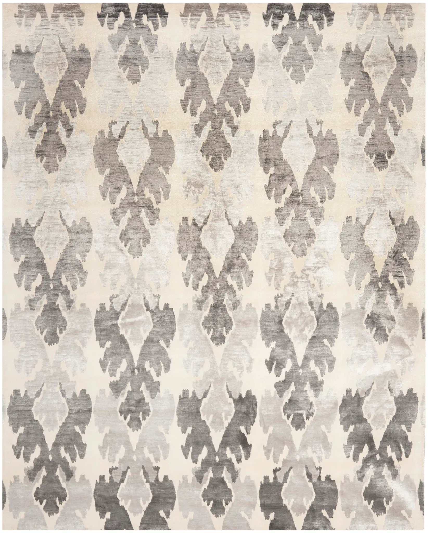 Tibetan Blurred Ikat Hand-Knotted Rug