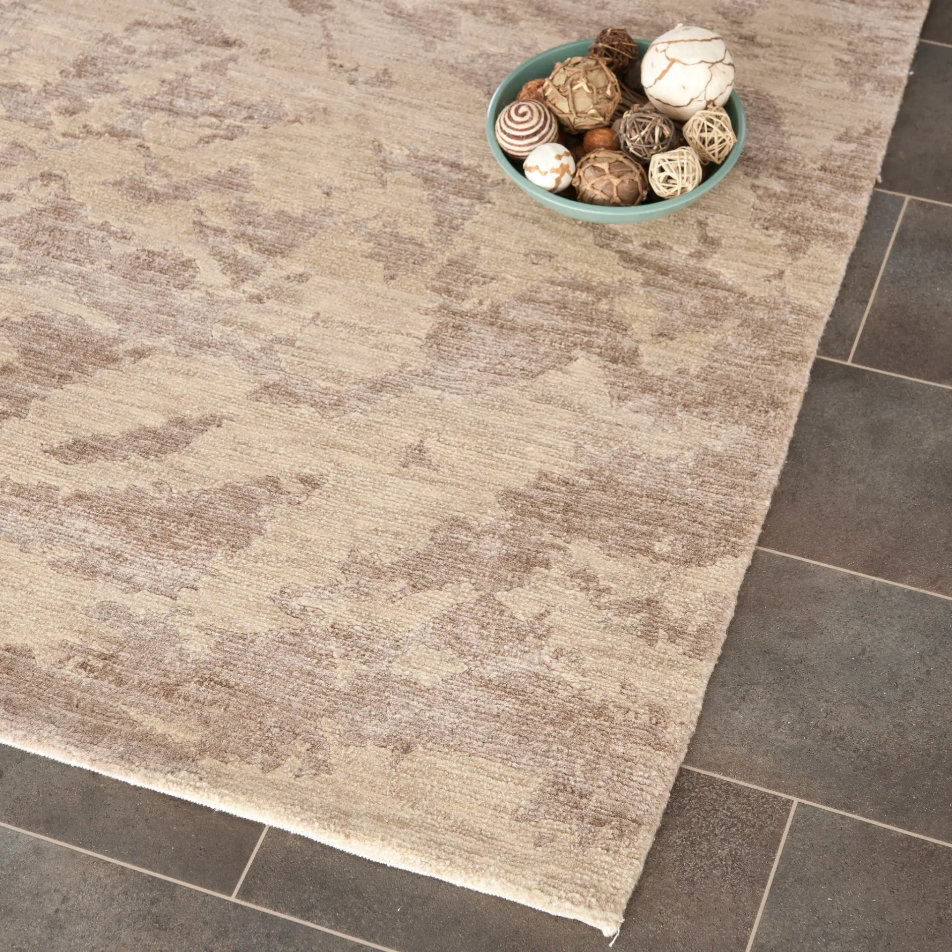 Tibetan Textured Abstract Hand-Knotted Rug