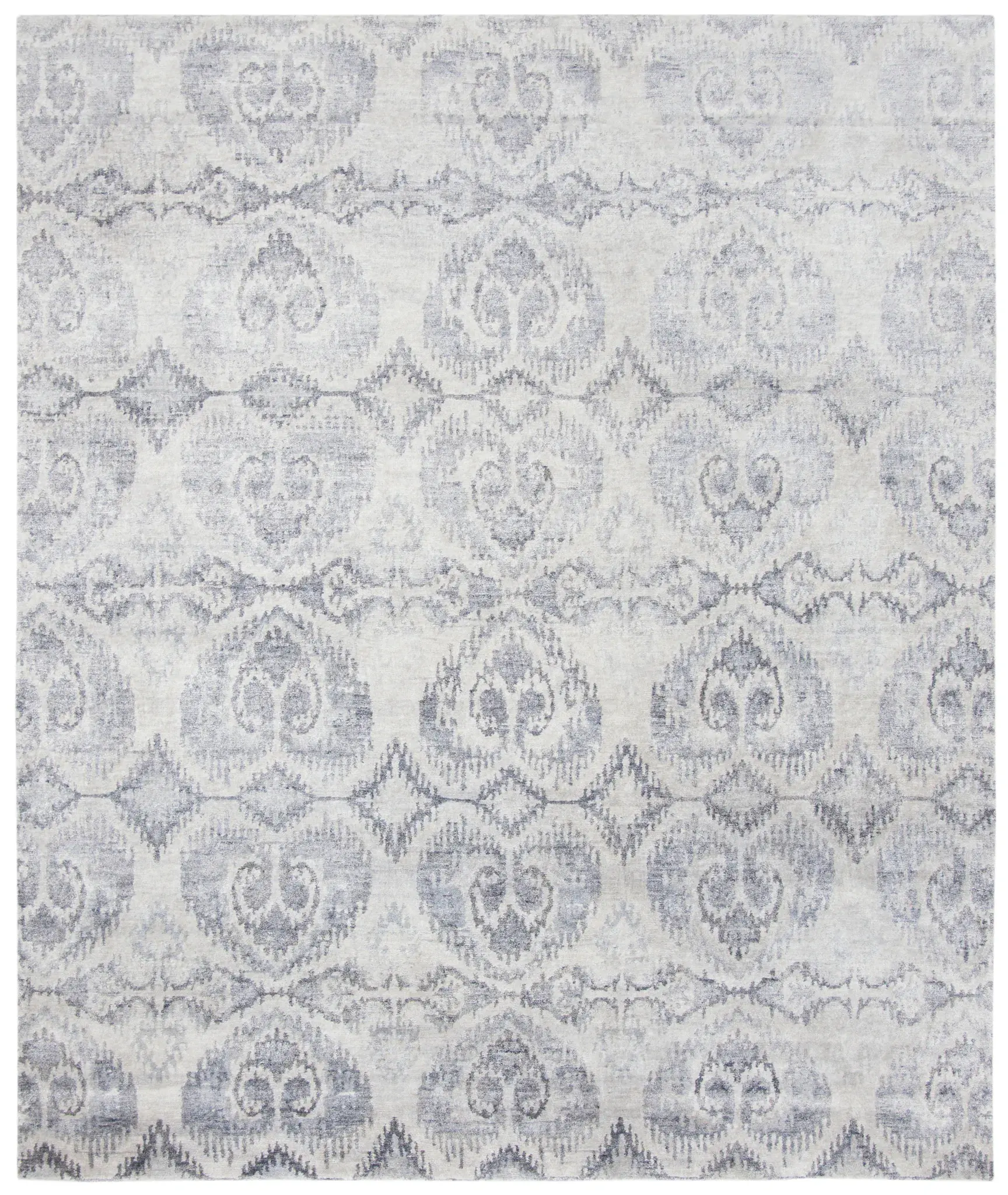 Tibetan Blurred Medallion Hand-Knotted Rug