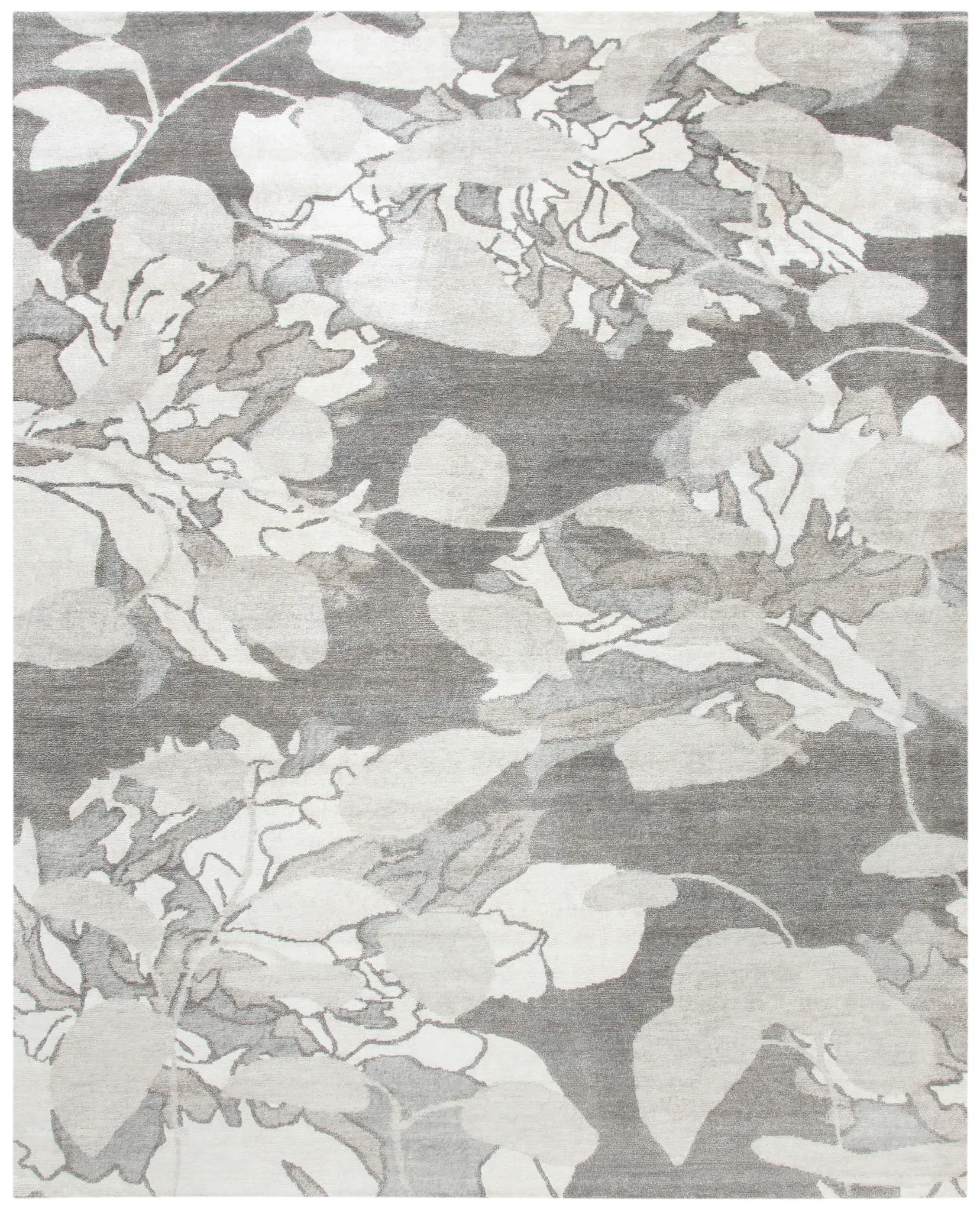 Tibetan Abstract Floral Hand-Knotted Rug