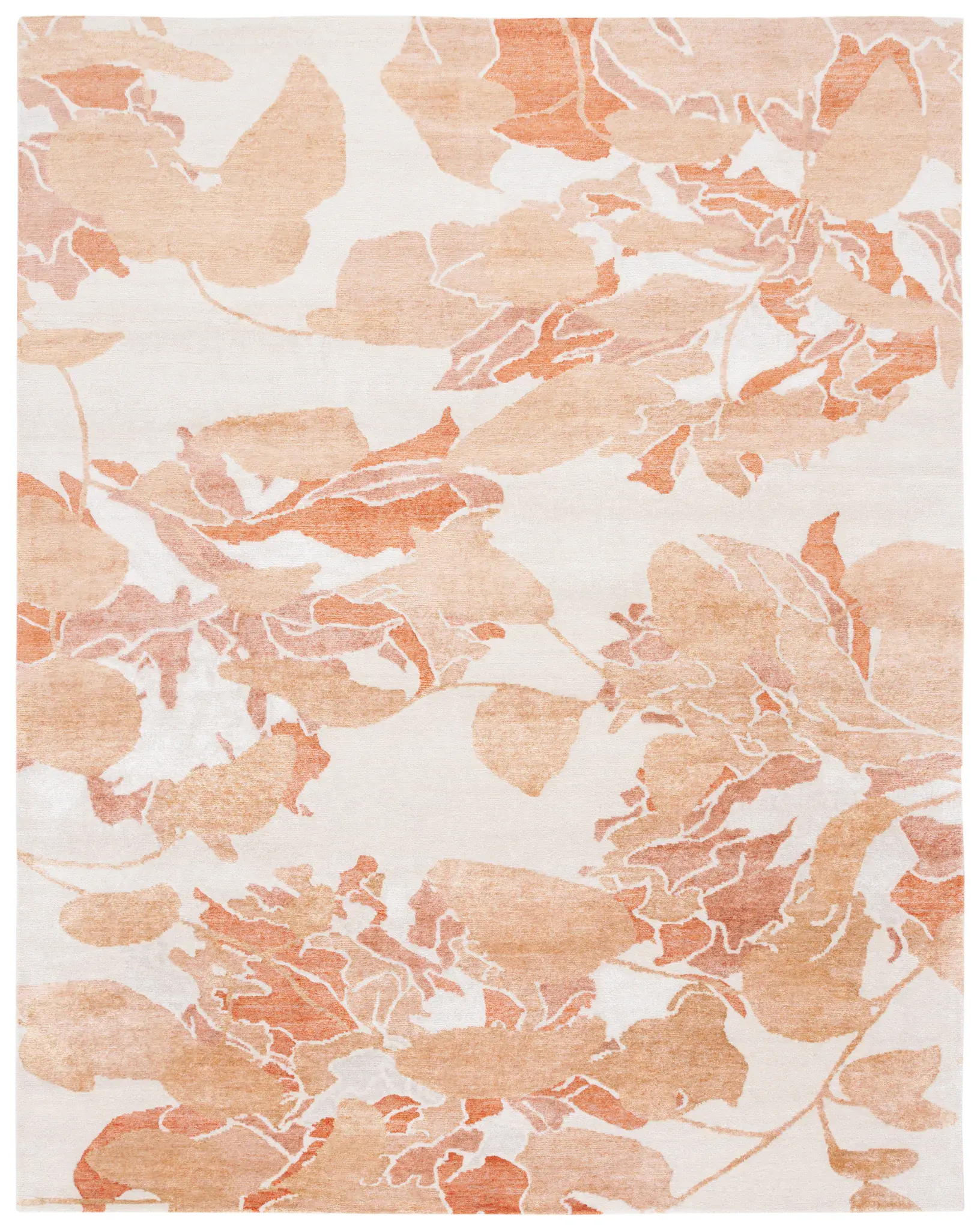 Tibetan Abstract Floral Hand-Knotted Rug
