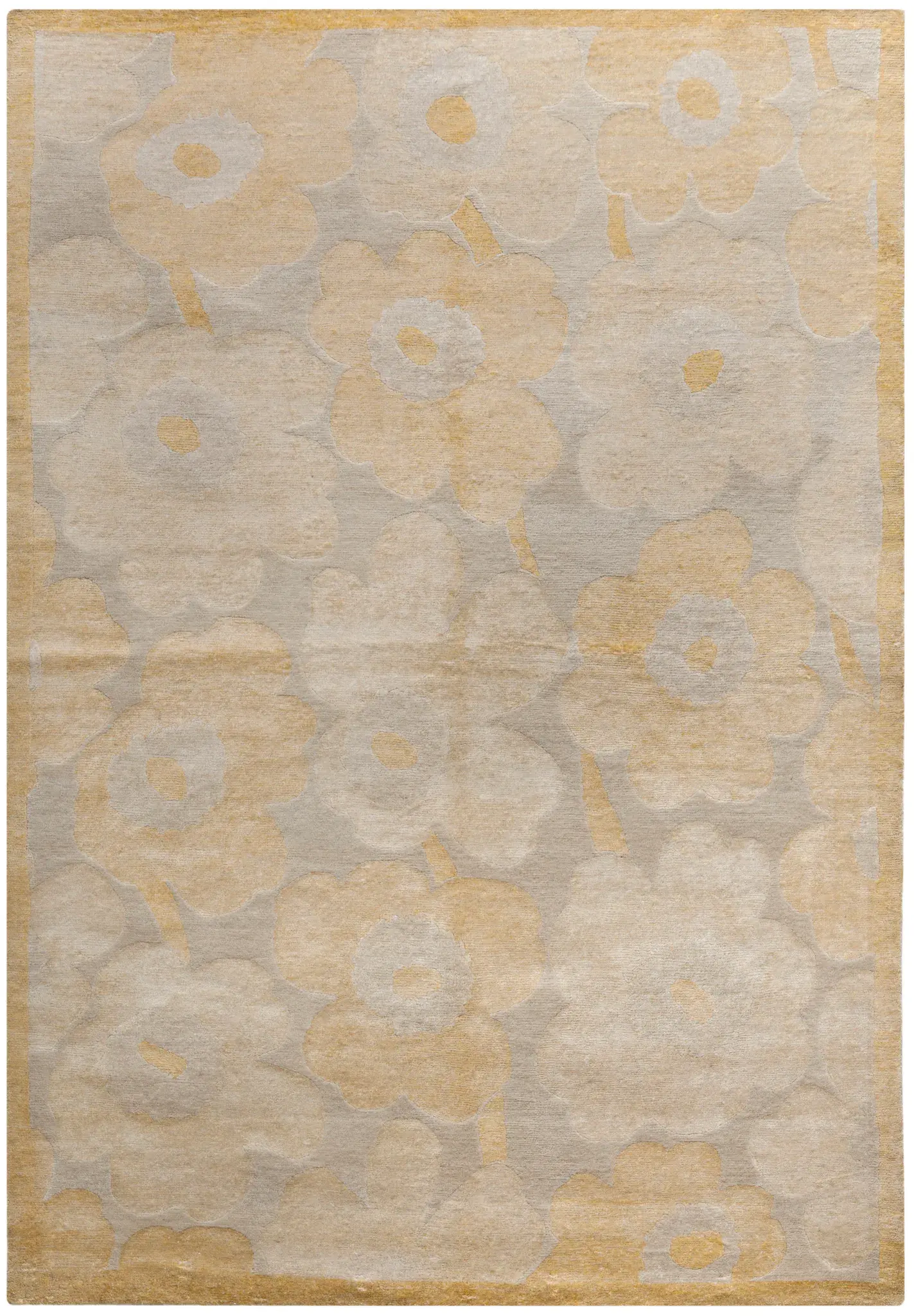 Tibetan Scandinavian Oversized Floral Hand-Knotted Rug