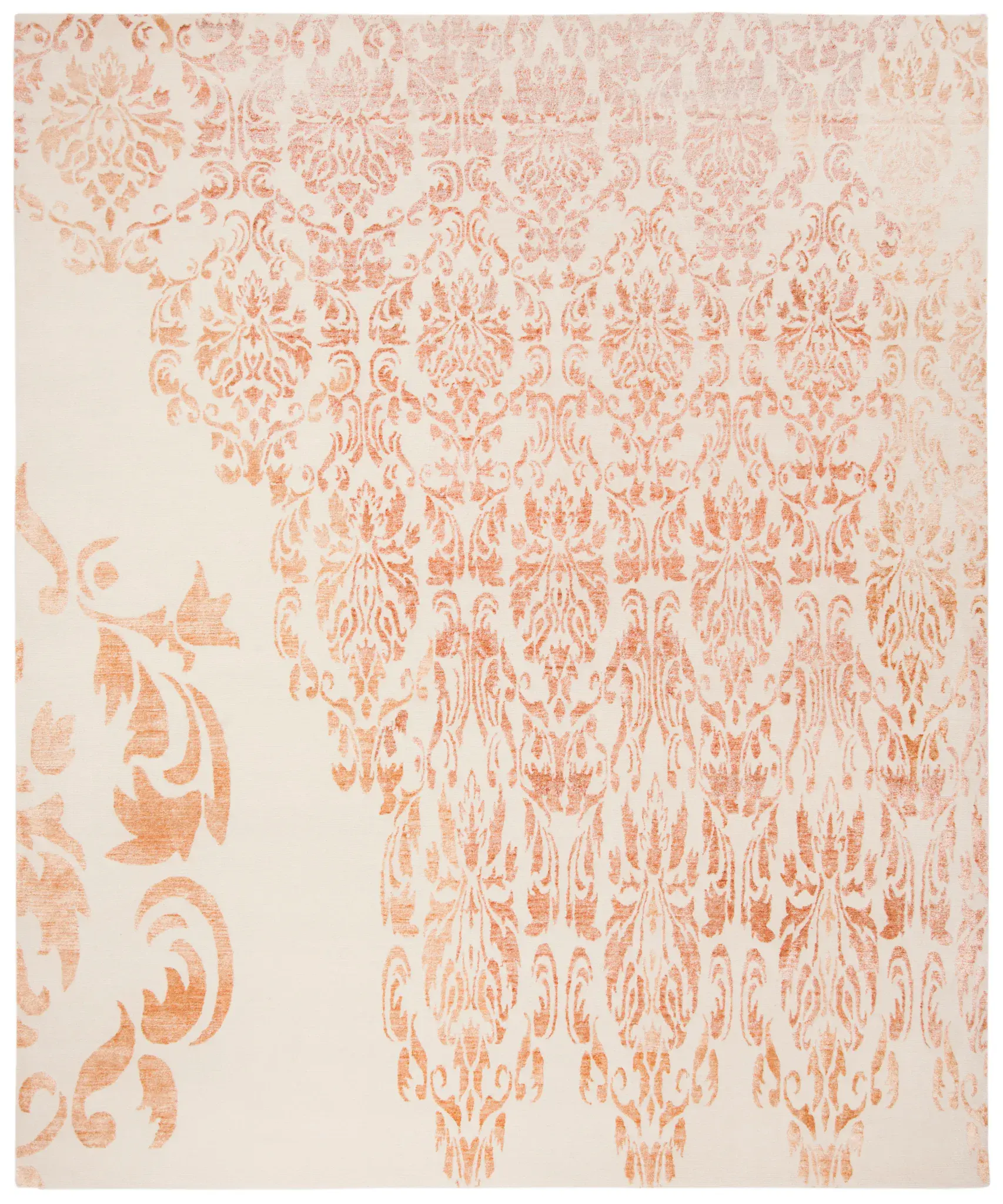 Tibetan Glam Faded Damask Hand-Knotted Rug