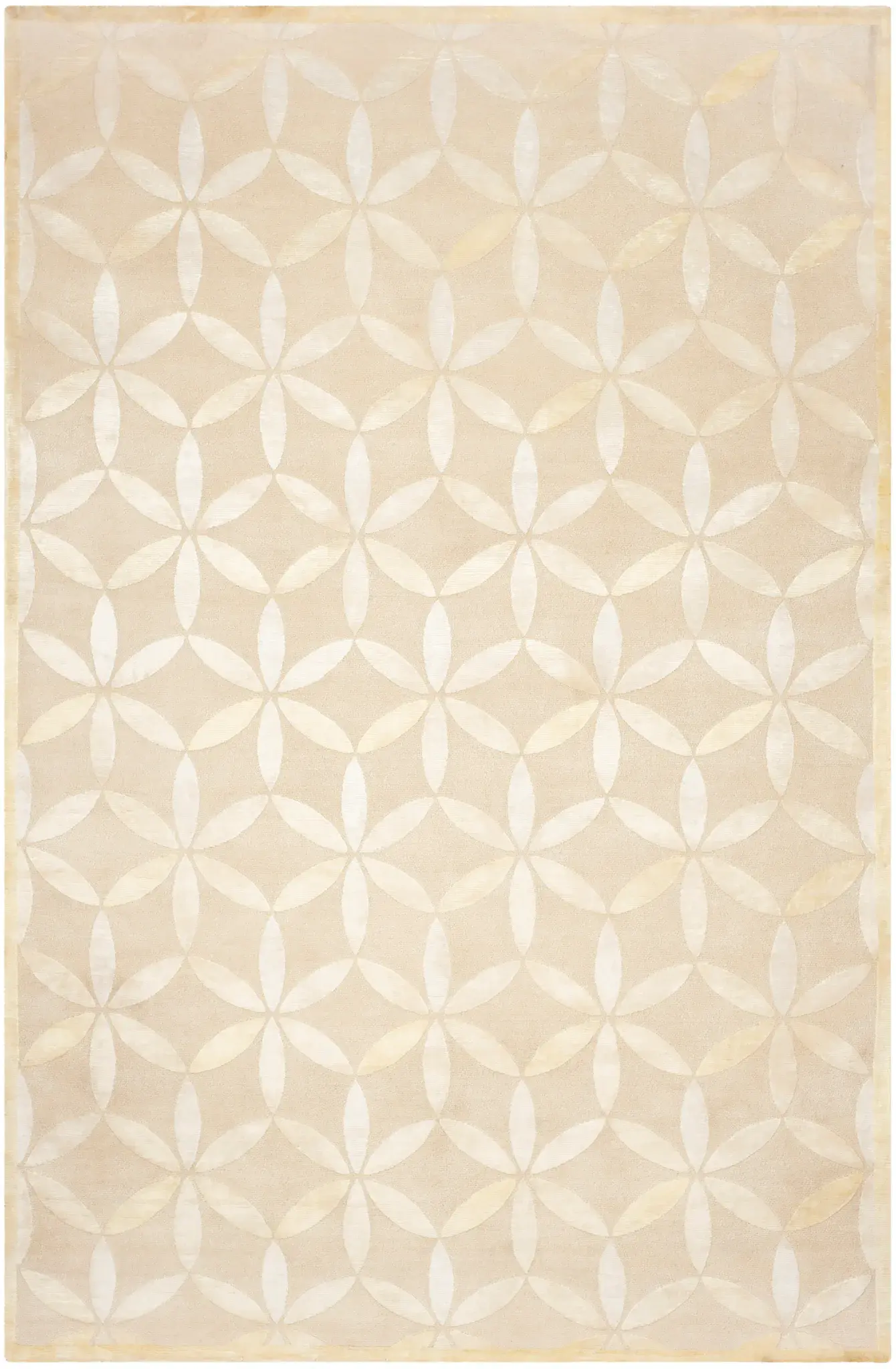Tibetan Interlocking Petals Hand-Knotted Rug