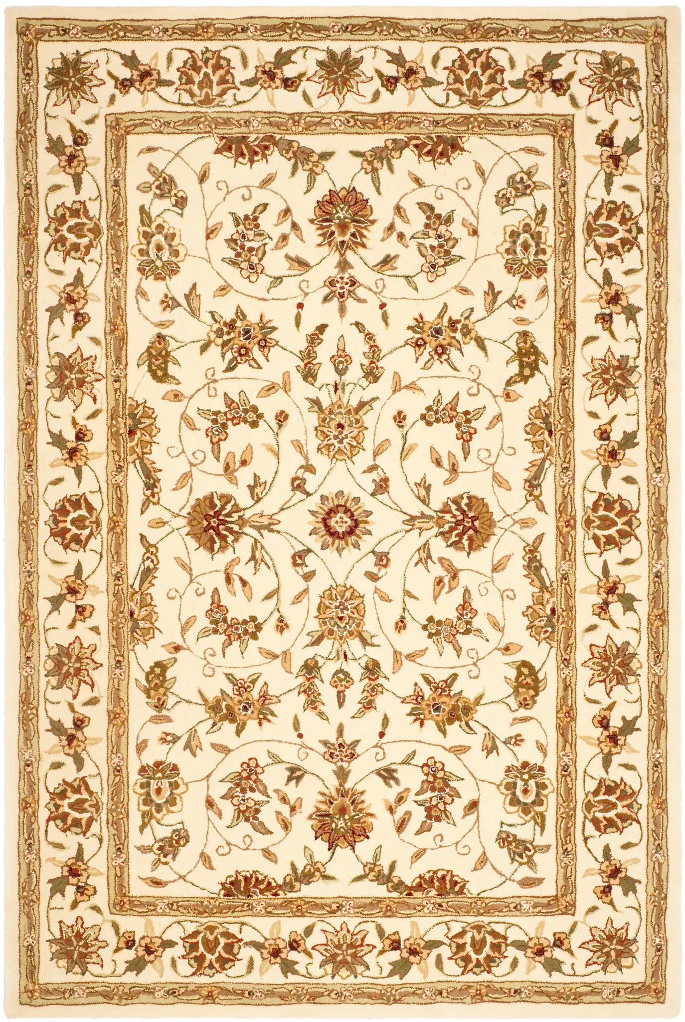 Traditions Floral Border Wool Rug