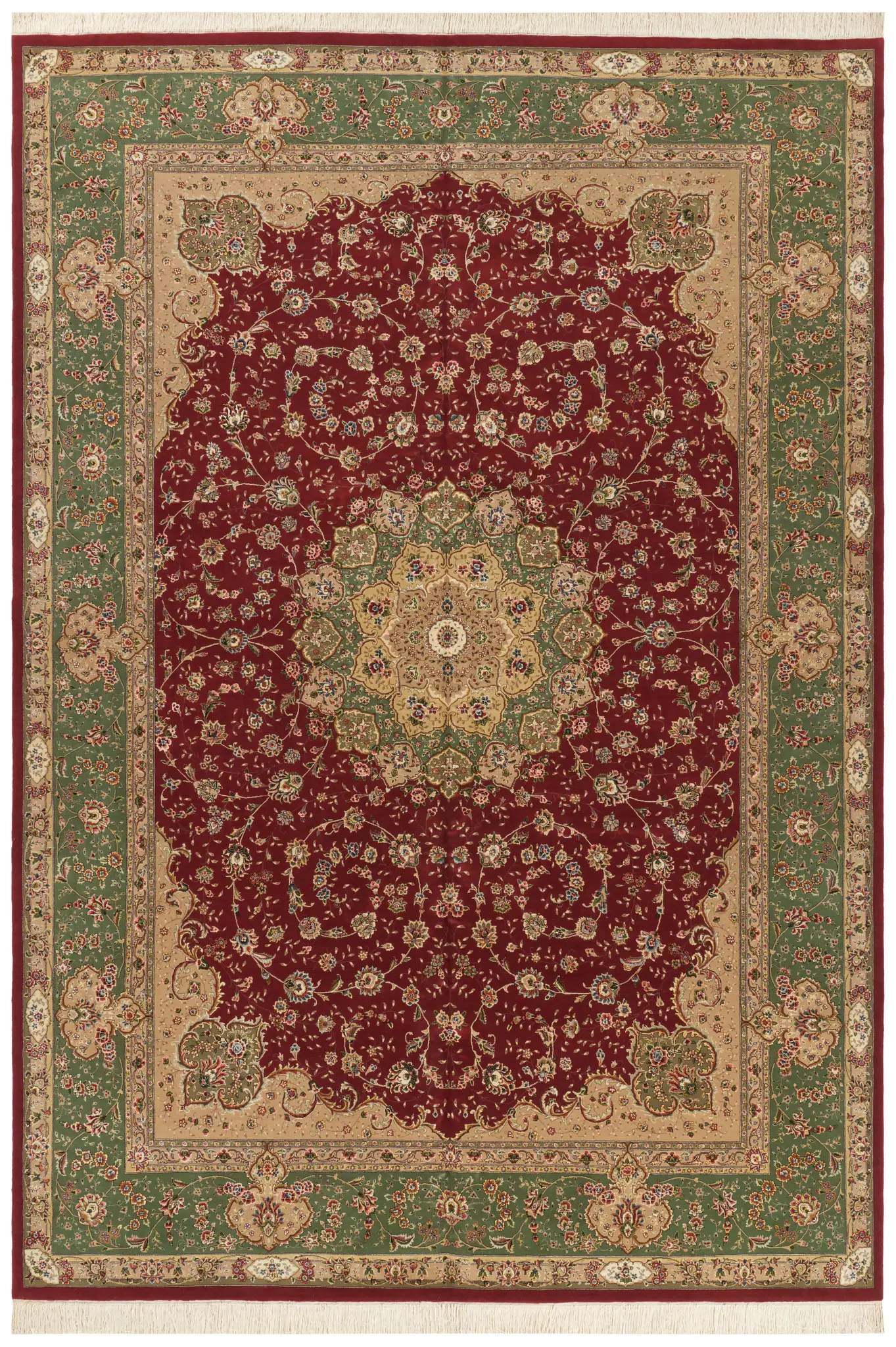 Tabriz Floral Ornate Scroll Rug