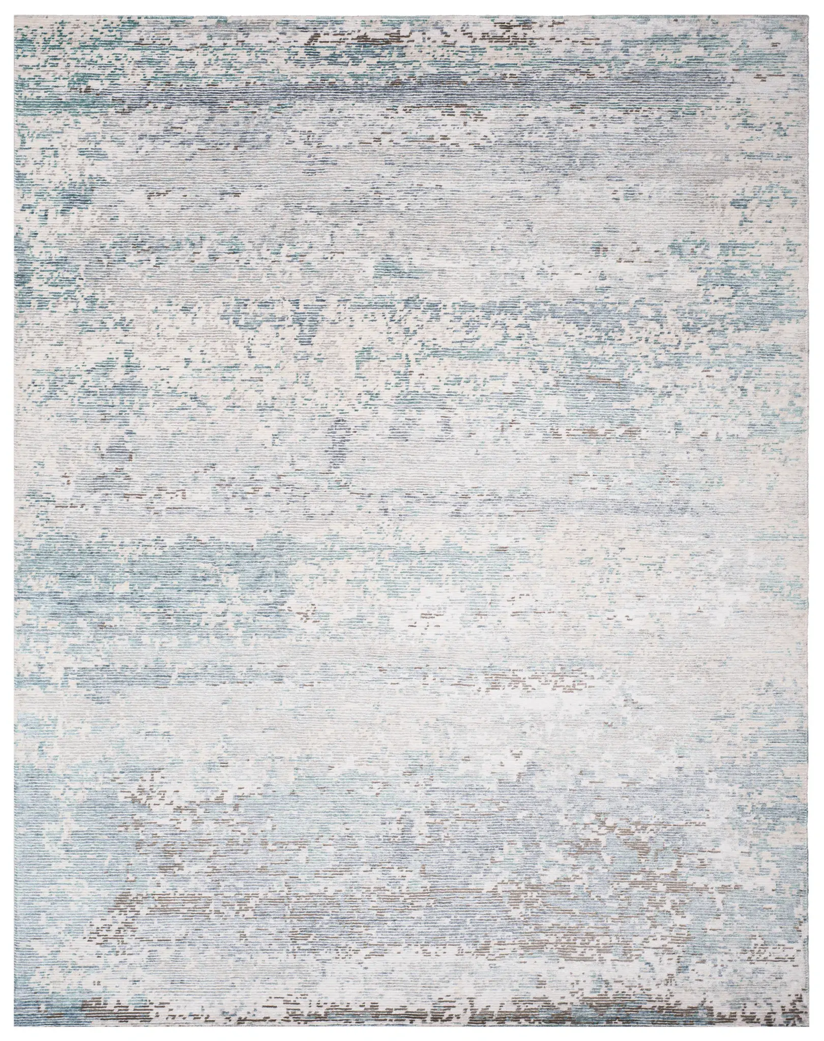 Tiffany Striated Abstract Hand-Knotted Rug