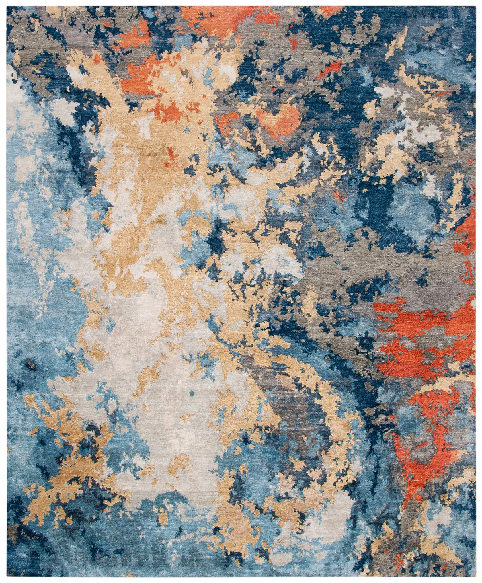 Tiffany Painterly Abstract Hand-Knotted Viscose Rug