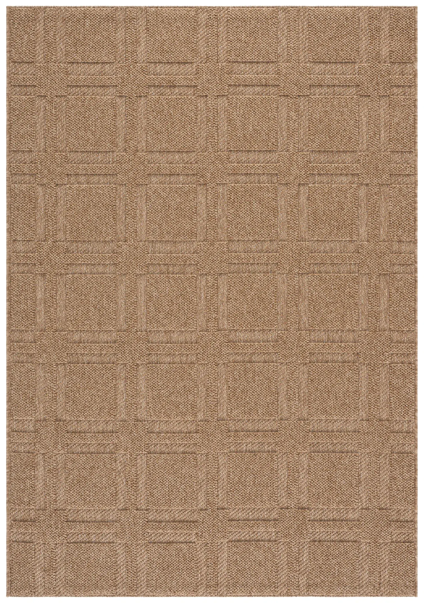 Texture Faux Sisal Grid Plaid Rug