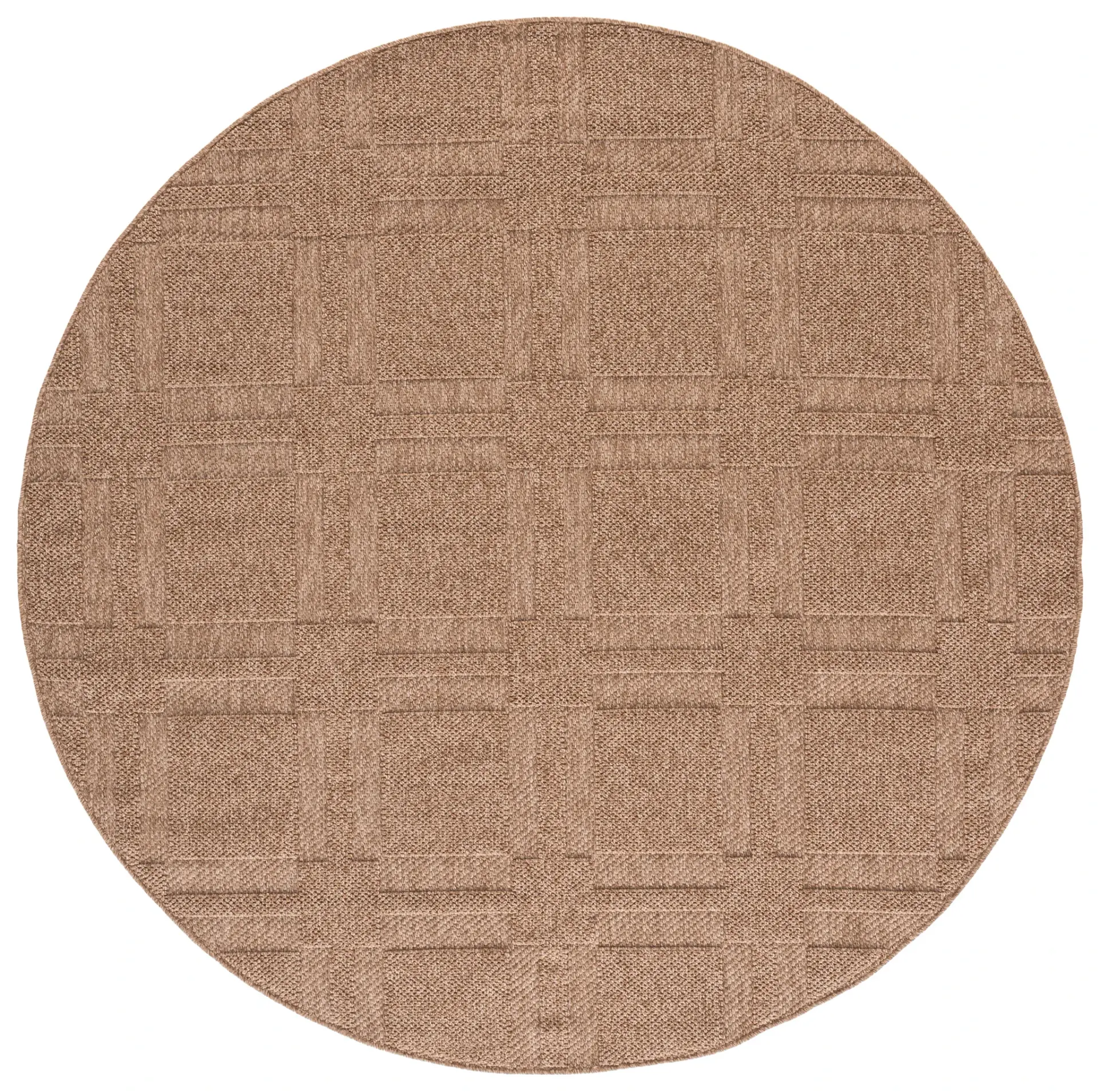 Texture Faux Sisal Grid Plaid Rug