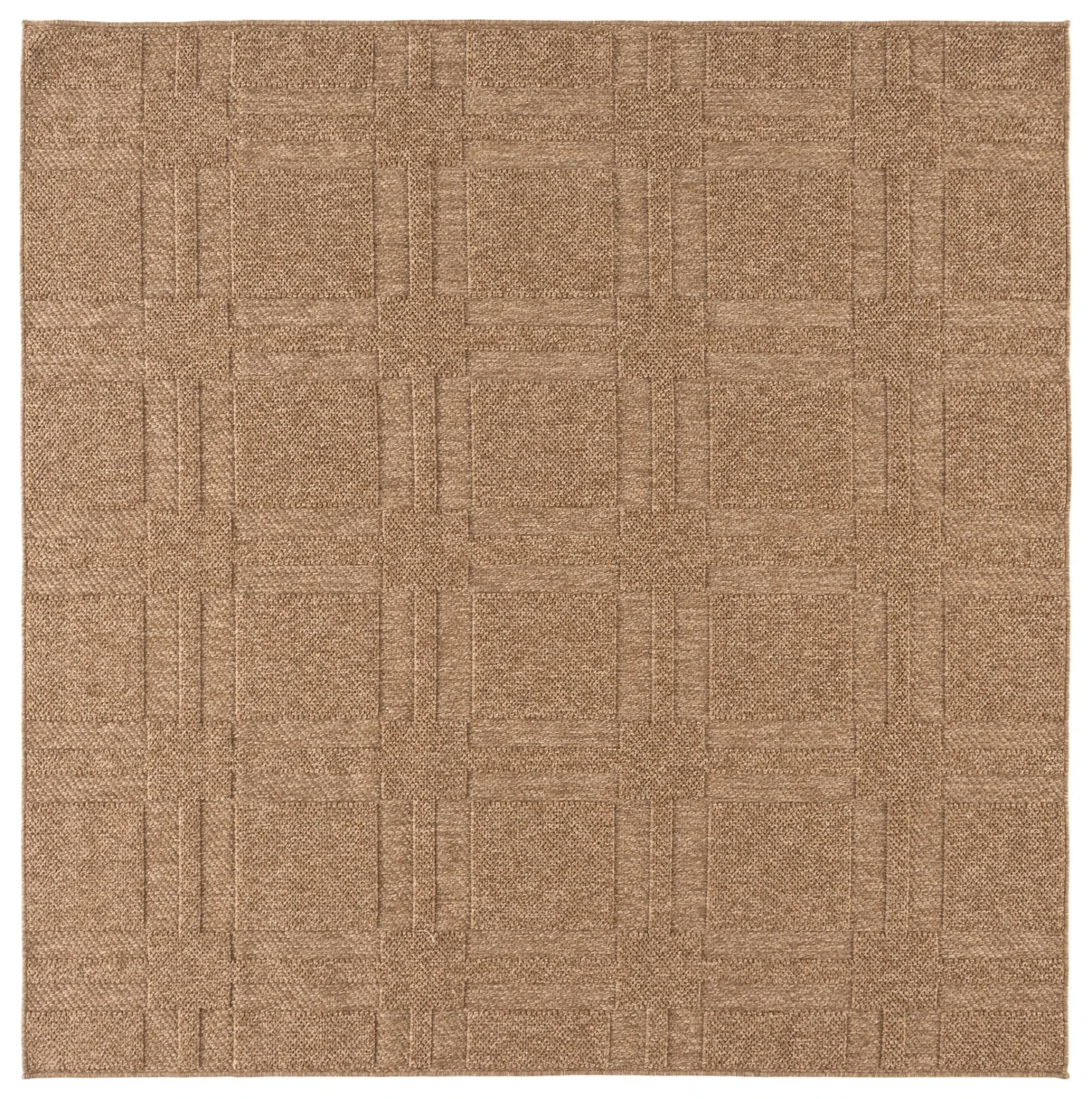 Texture Faux Sisal Grid Plaid Rug