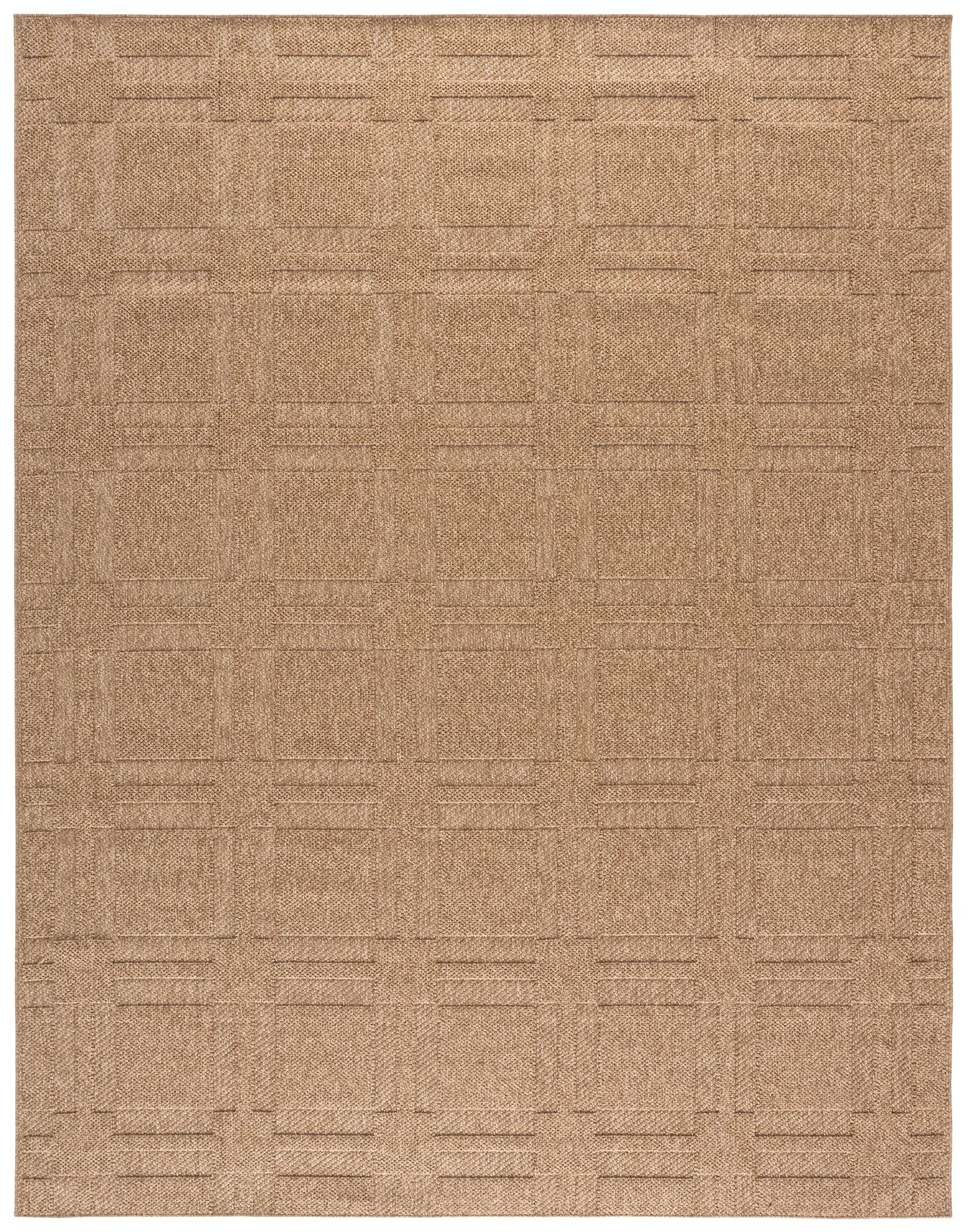 Texture Faux Sisal Grid Plaid Rug