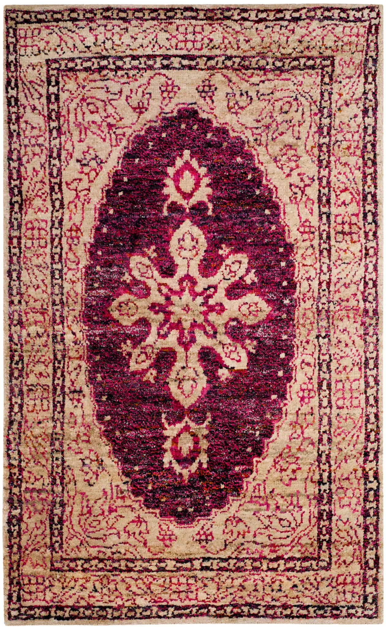Tangier Medallion Bordered Hand-Knotted Rug