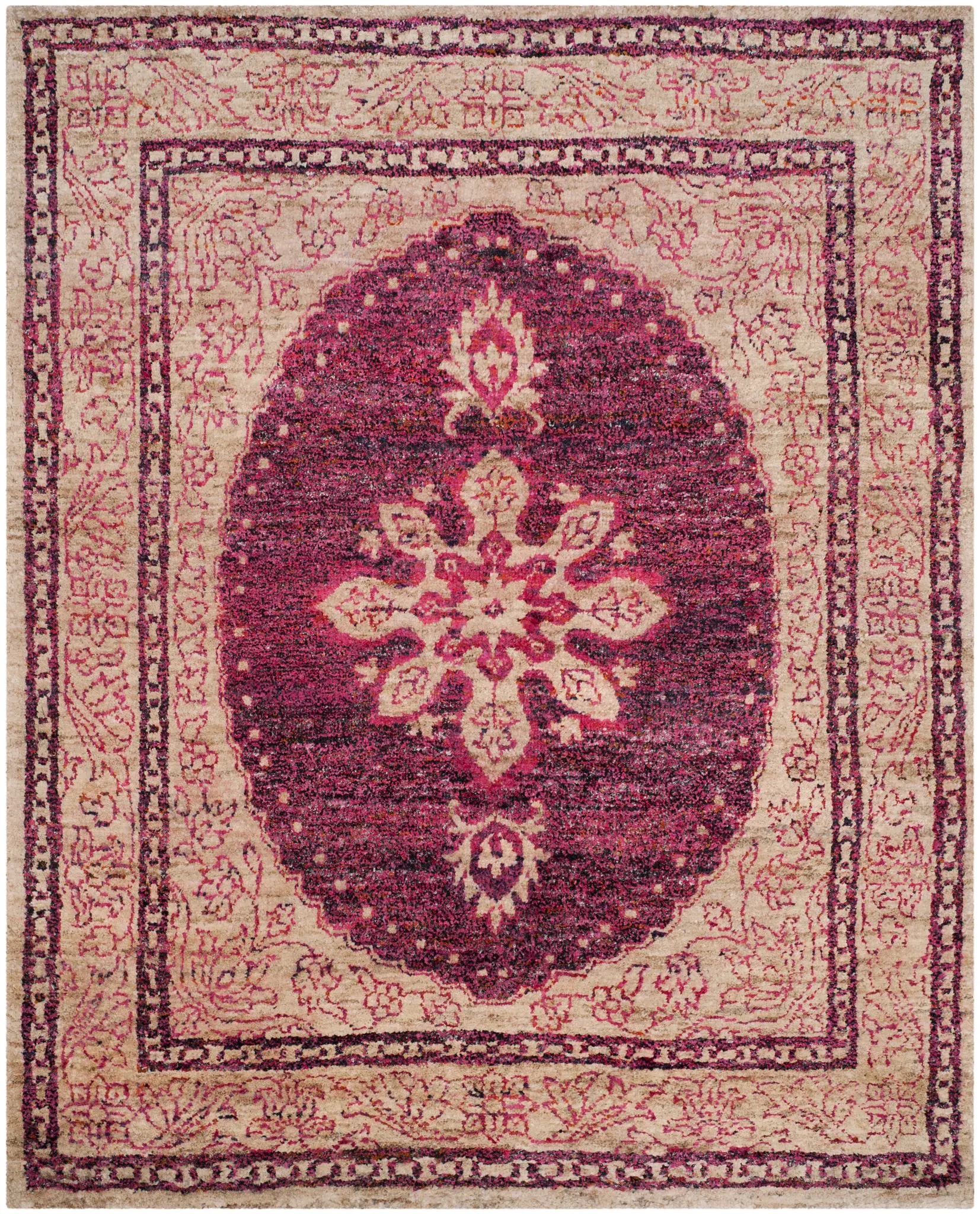 Tangier Medallion Bordered Hand-Knotted Rug