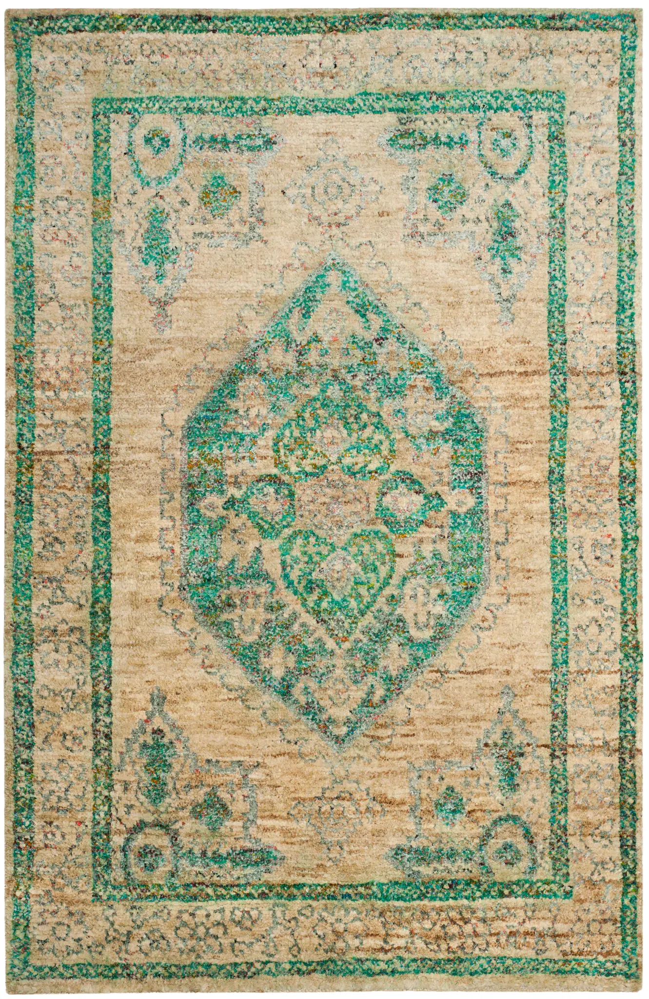 Tangier Framed Medallion Hand-Knotted Rug