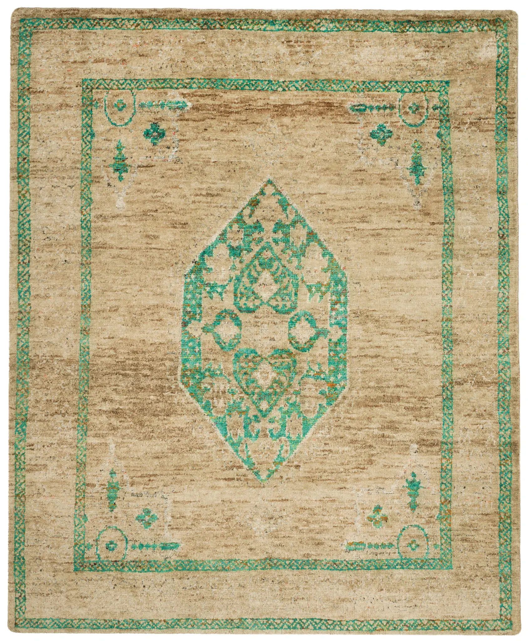 Tangier Framed Medallion Hand-Knotted Rug