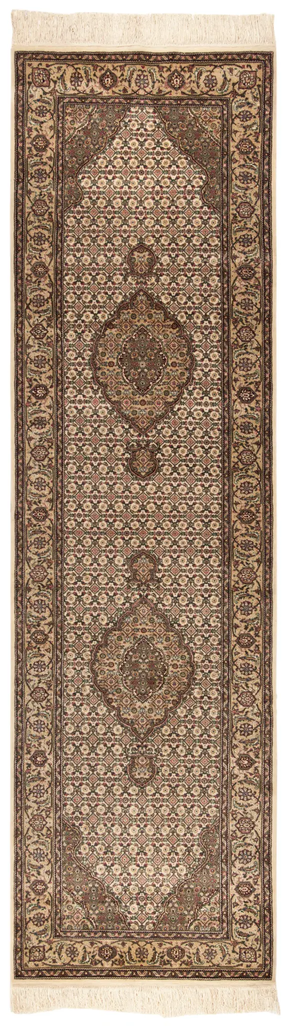 Tabriz Herati Floral Medallion Hand-Knotted Silk Rug
